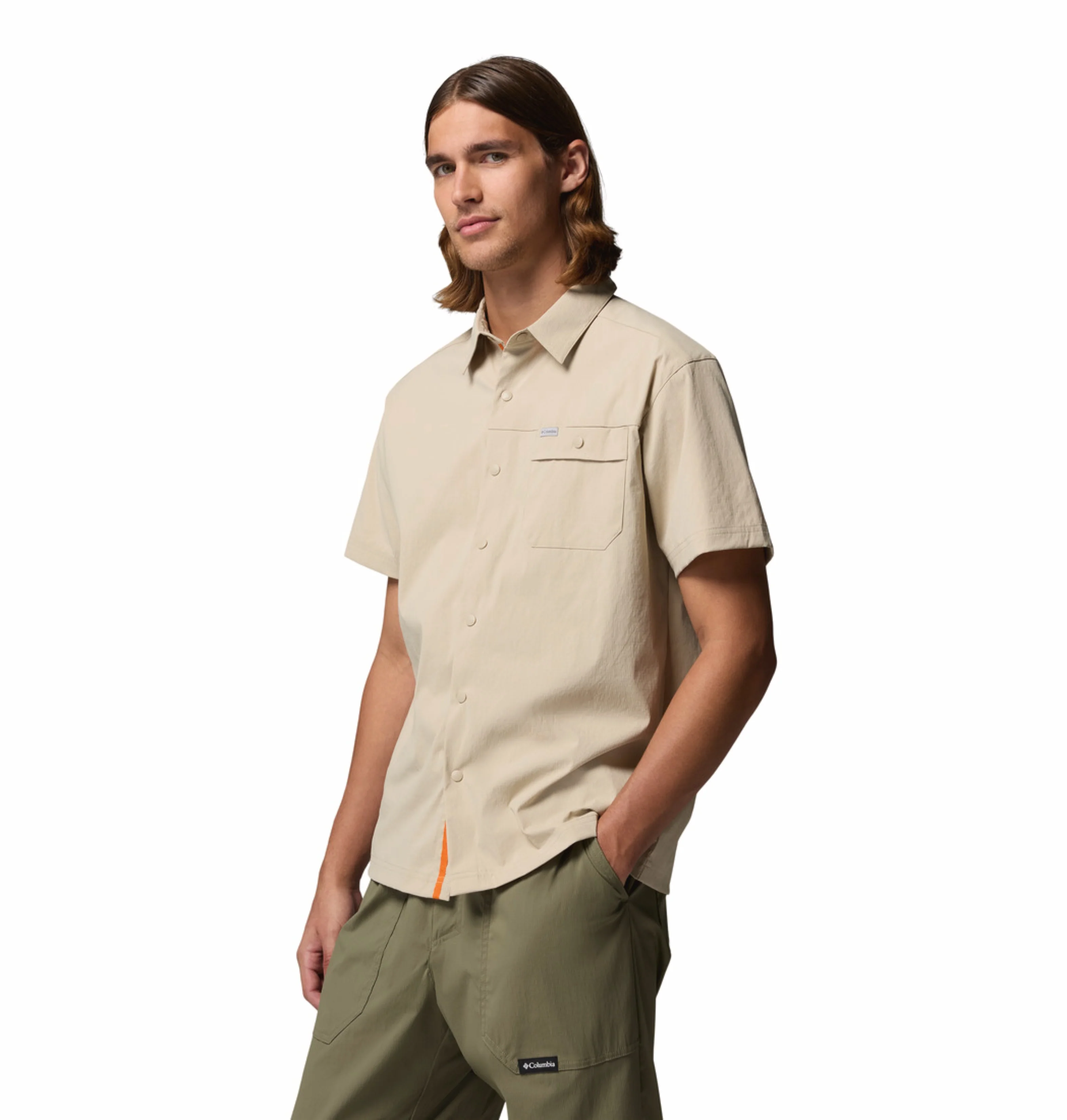 Columbia Men Beige Omni-Shade Landroamer Ripstop II Short Sleeve Shirt - Image 5
