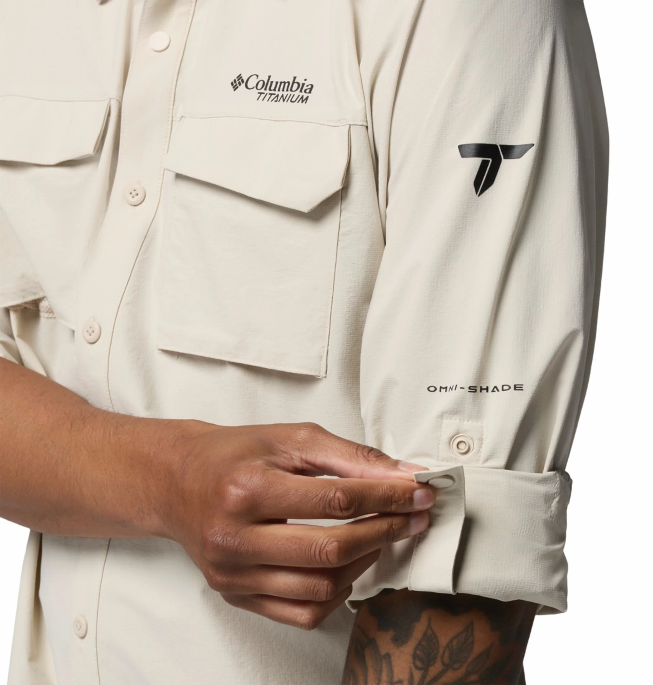 Columbia Men Beige Omni-Shade Silver Ridge Elite Long Sleeve Shirt - Image 7