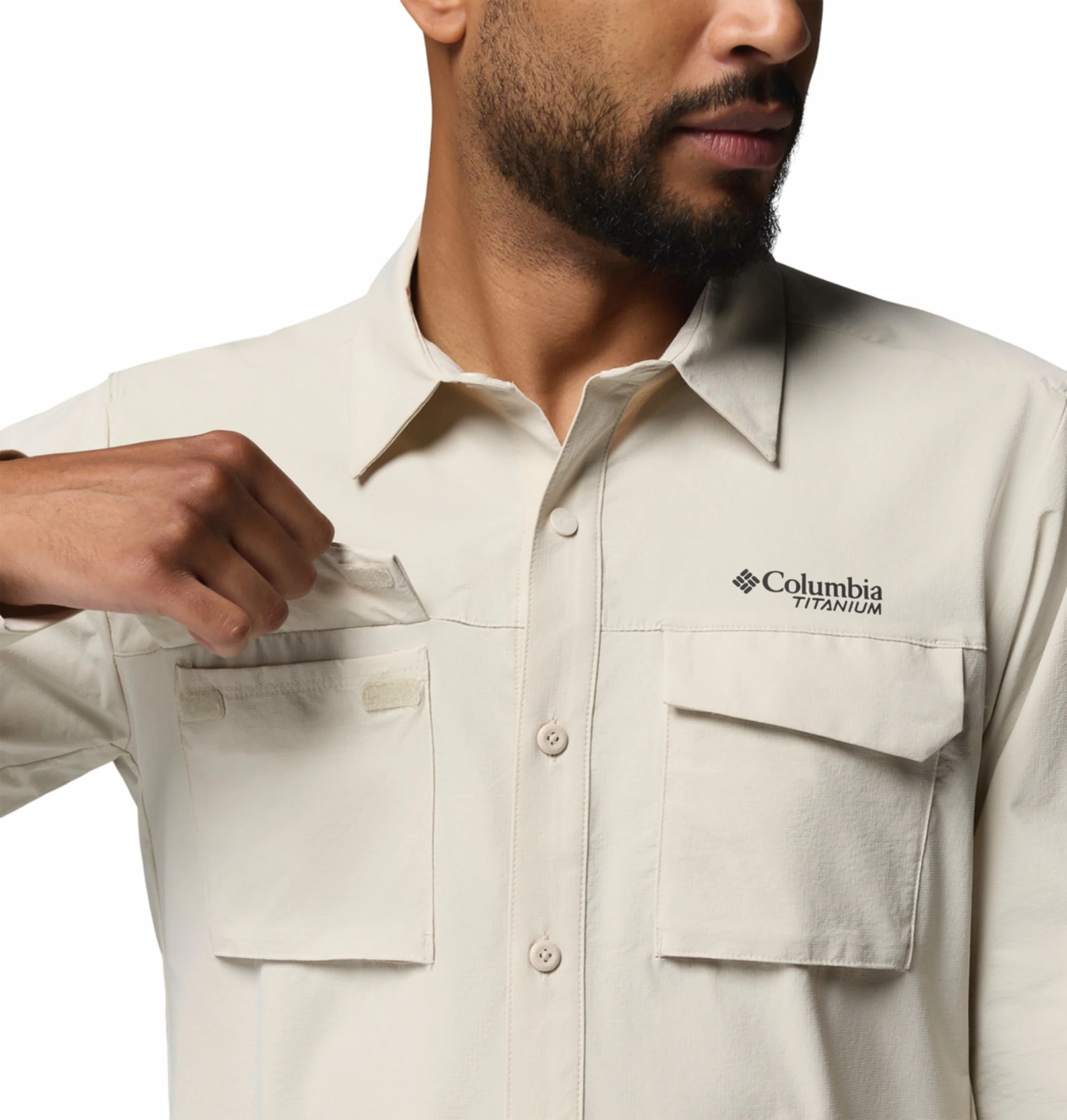Columbia Men Beige Omni-Shade Silver Ridge Elite Long Sleeve Shirt - Image 9