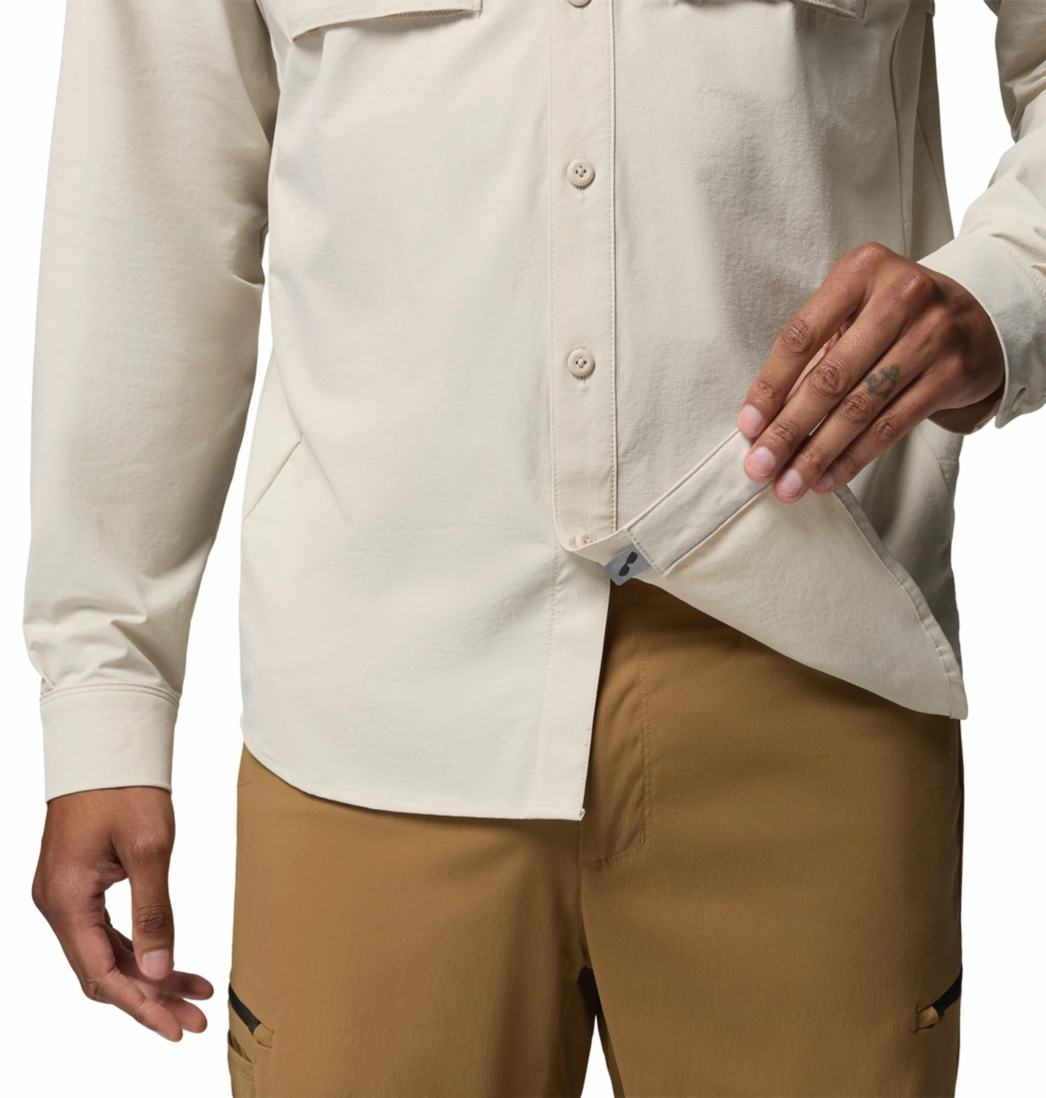 Columbia Men Beige Omni-Shade Silver Ridge Elite Long Sleeve Shirt (Plus Size) - Image 10