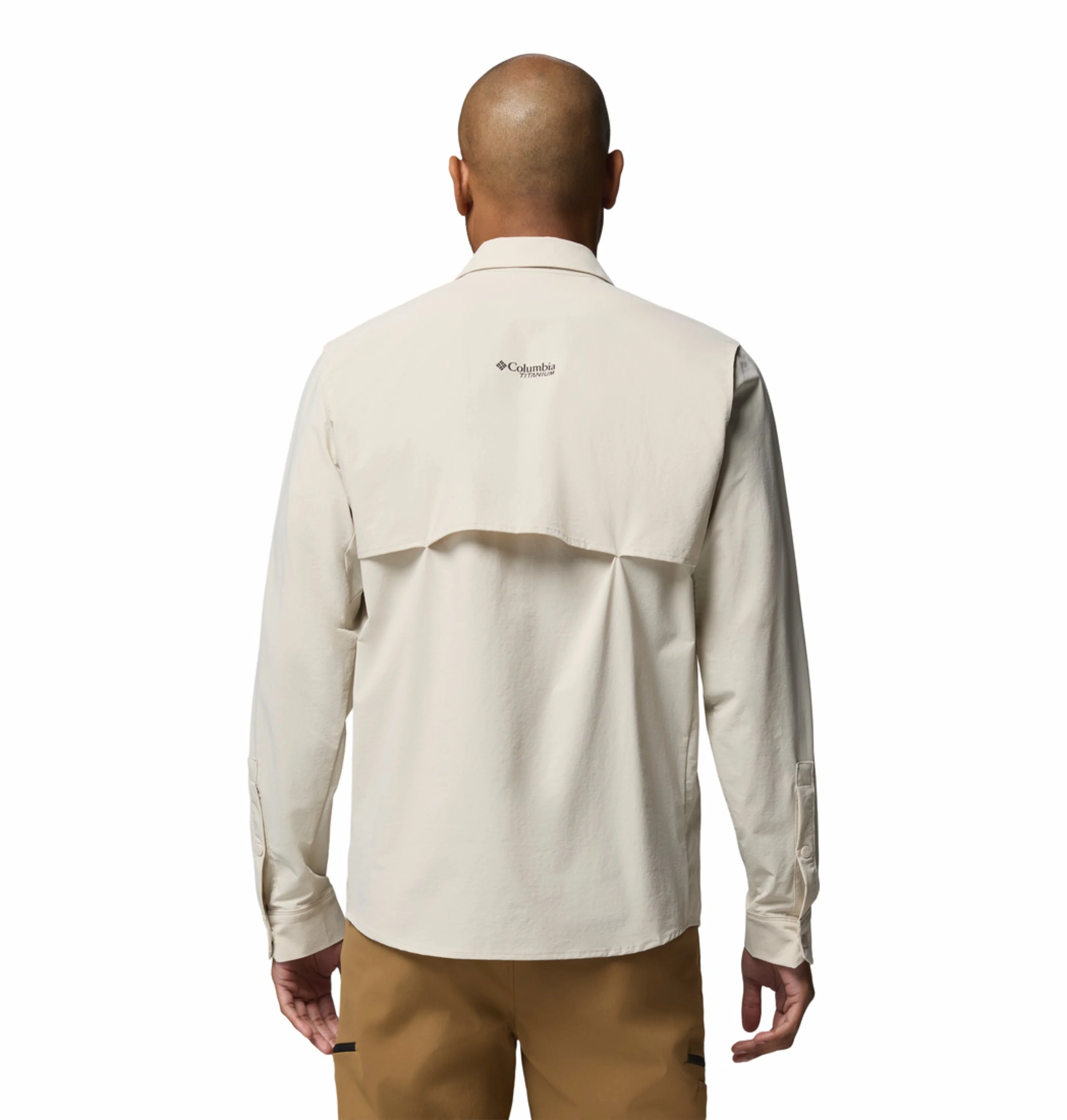 Columbia Men Beige Omni-Shade Silver Ridge Elite Long Sleeve Shirt (Plus Size) - Image 2