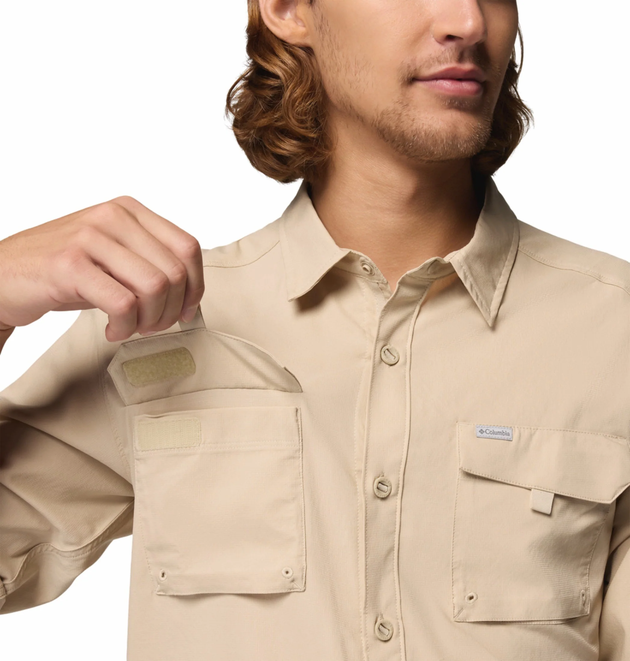 Columbia Men Beige Omni-Shade Silver Ridge Utility II Long Sleeve Shirt - Image 10