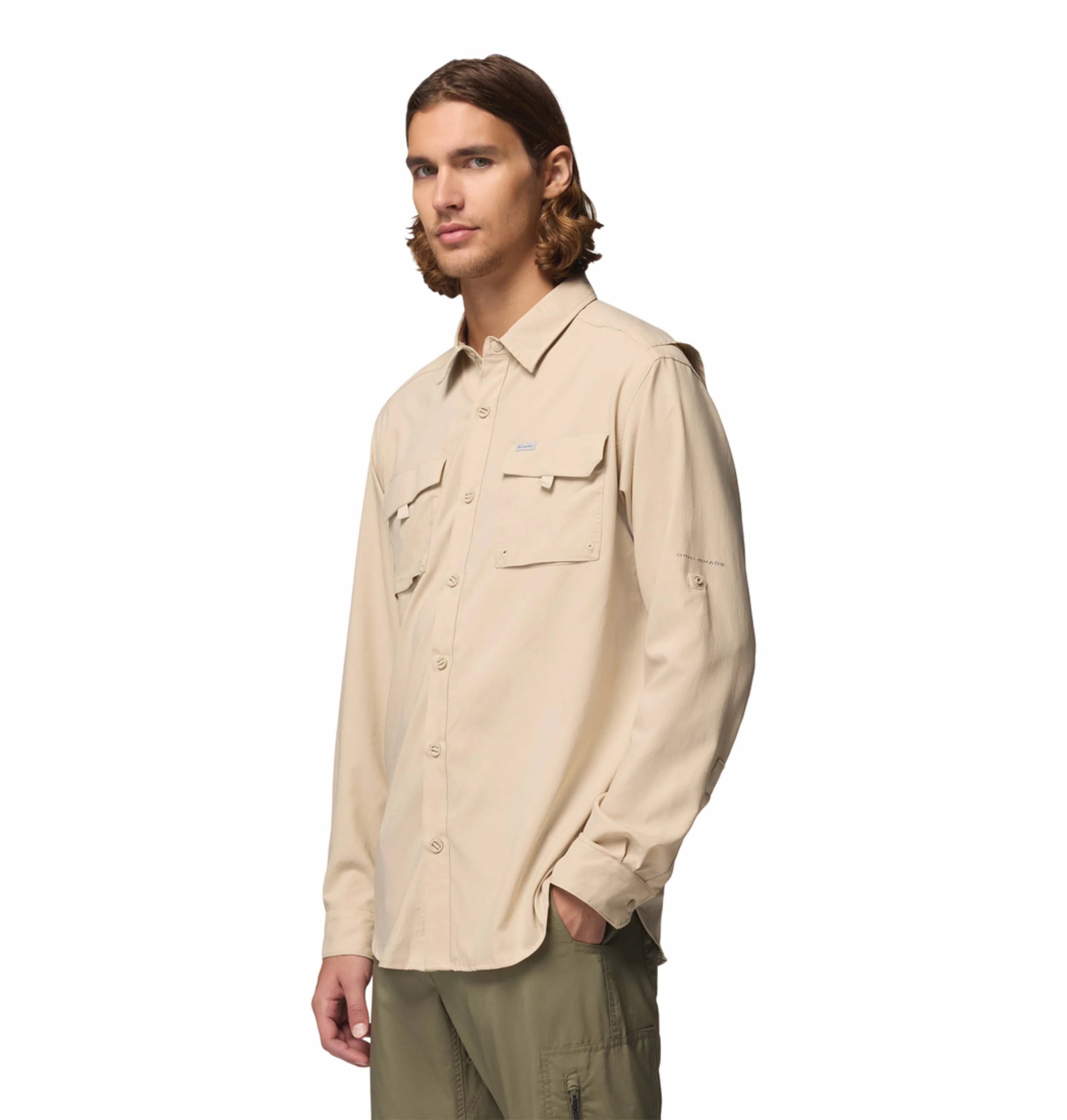 Columbia Men Beige Omni-Shade Silver Ridge Utility II Long Sleeve Shirt - Image 5