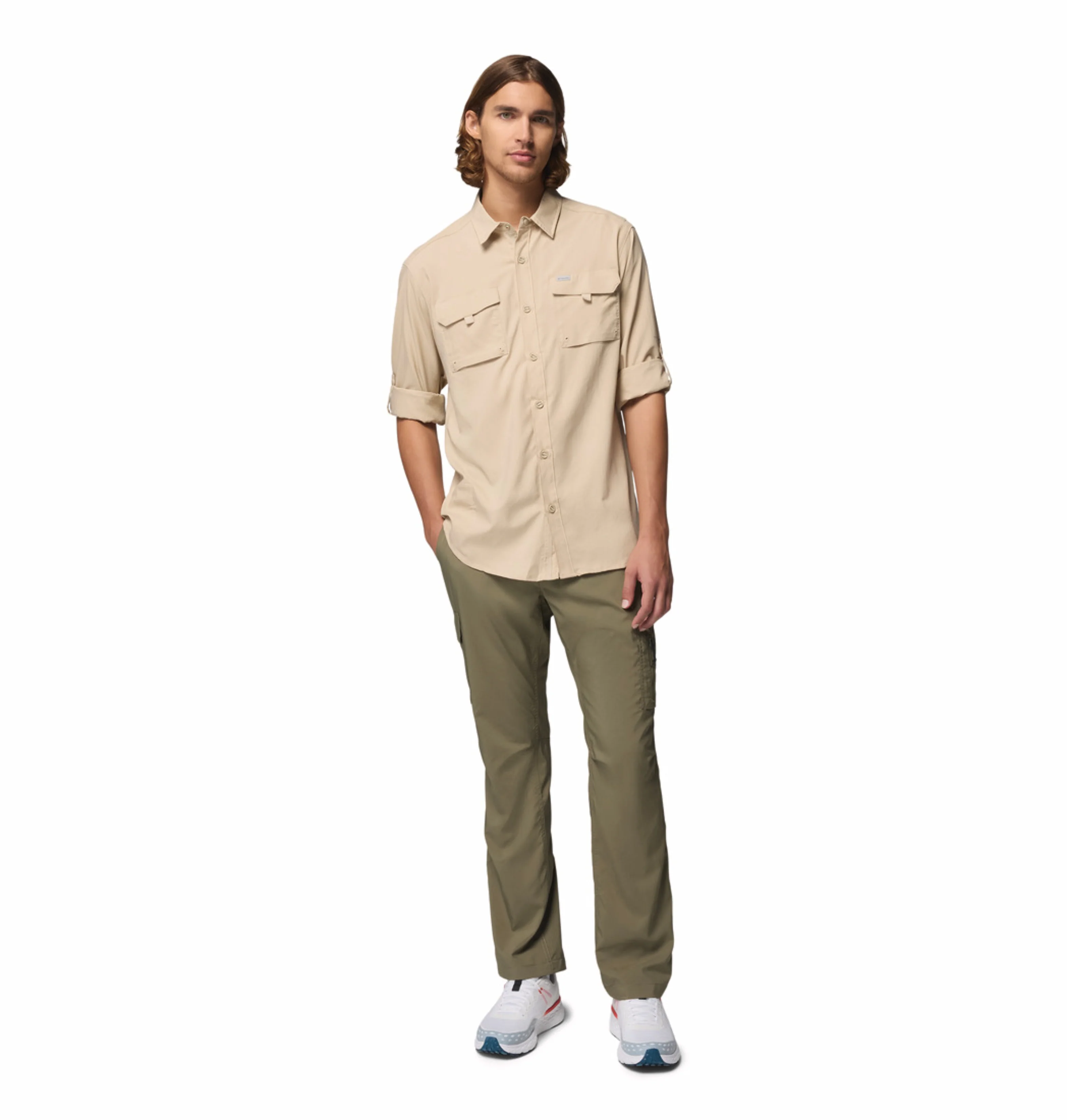 Columbia Men Beige Omni-Shade Silver Ridge Utility II Long Sleeve Shirt - Image 6