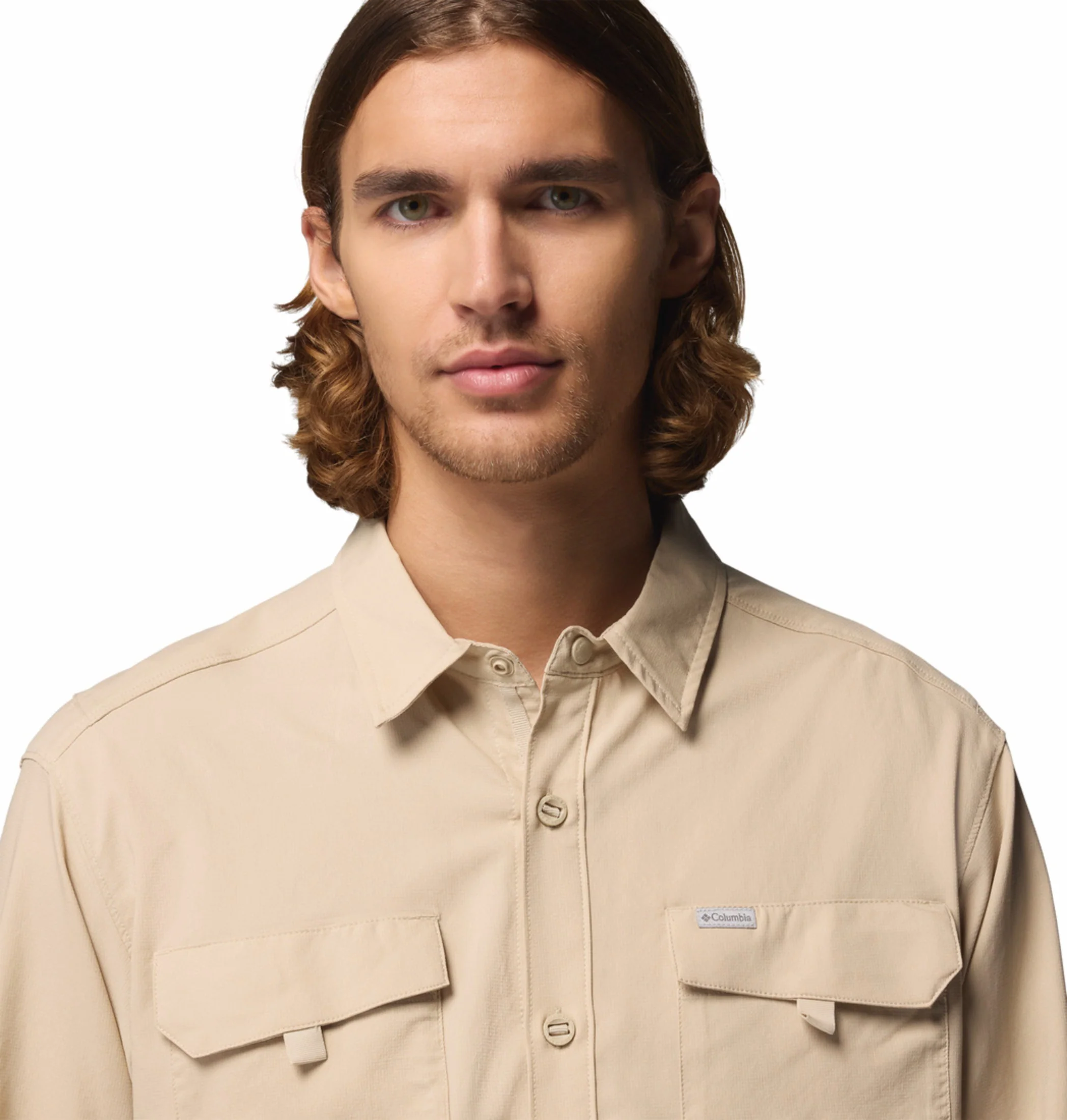 Columbia Men Beige Omni-Shade Silver Ridge Utility II Long Sleeve Shirt - Image 9