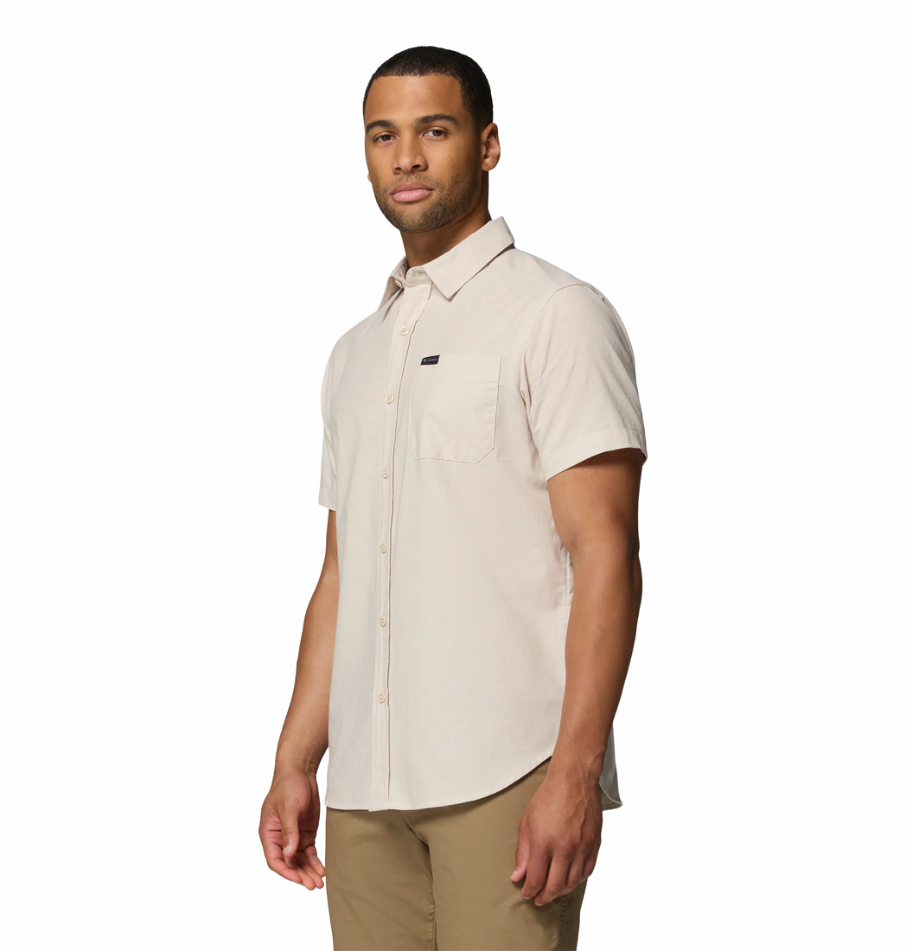 Columbia Men Beige Omni-Wick Rapid Rivers Novelty Short Sleeve Shirt - Image 5