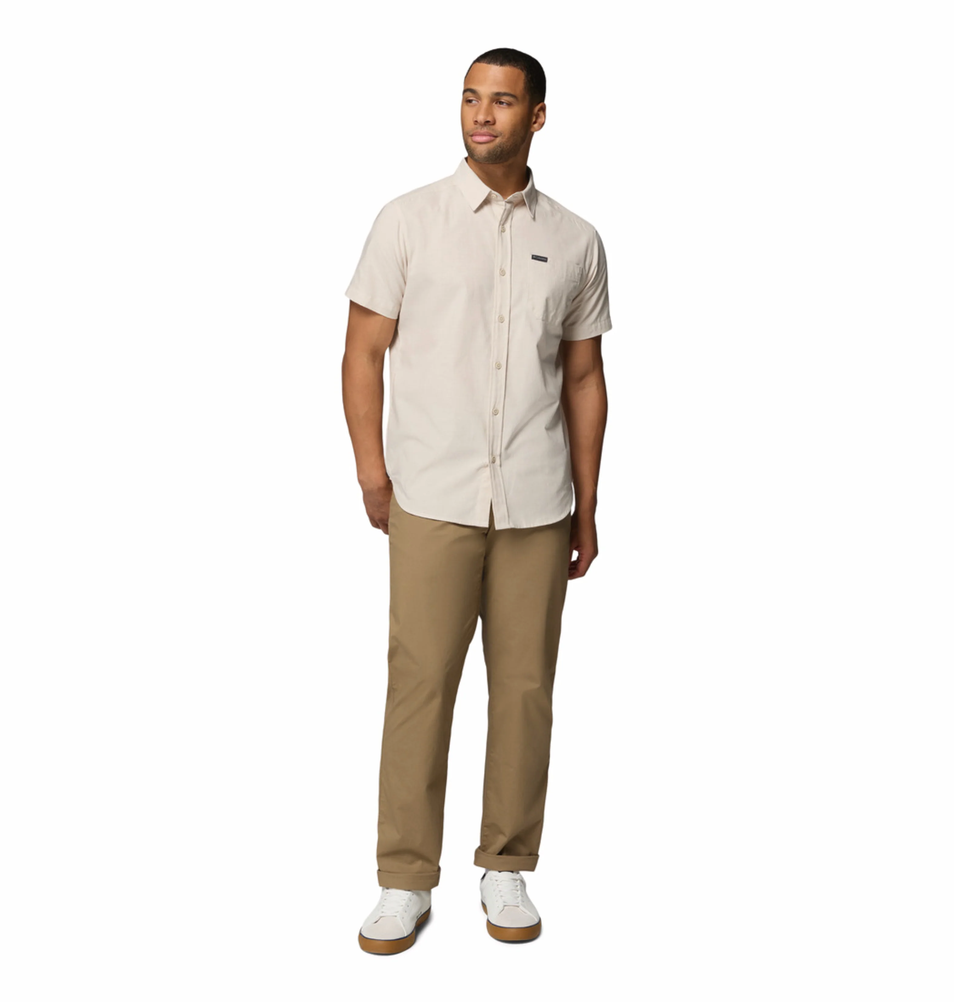 Columbia Men Beige Omni-Wick Rapid Rivers Novelty Short Sleeve Shirt - Image 6