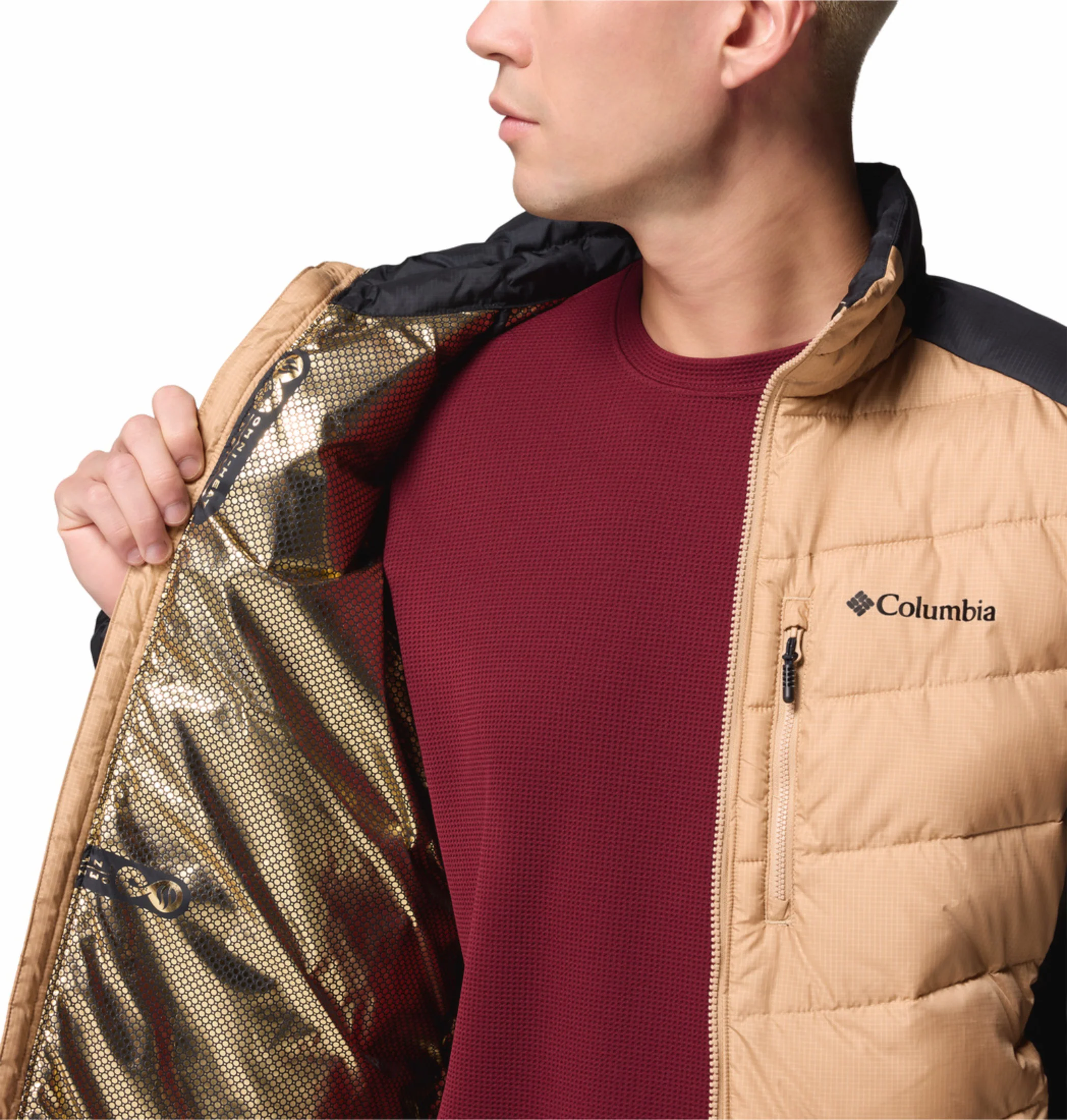 Columbia Men Beige OmniHeat Infinity Labyrinth Loop II Down Jacket - Image 9