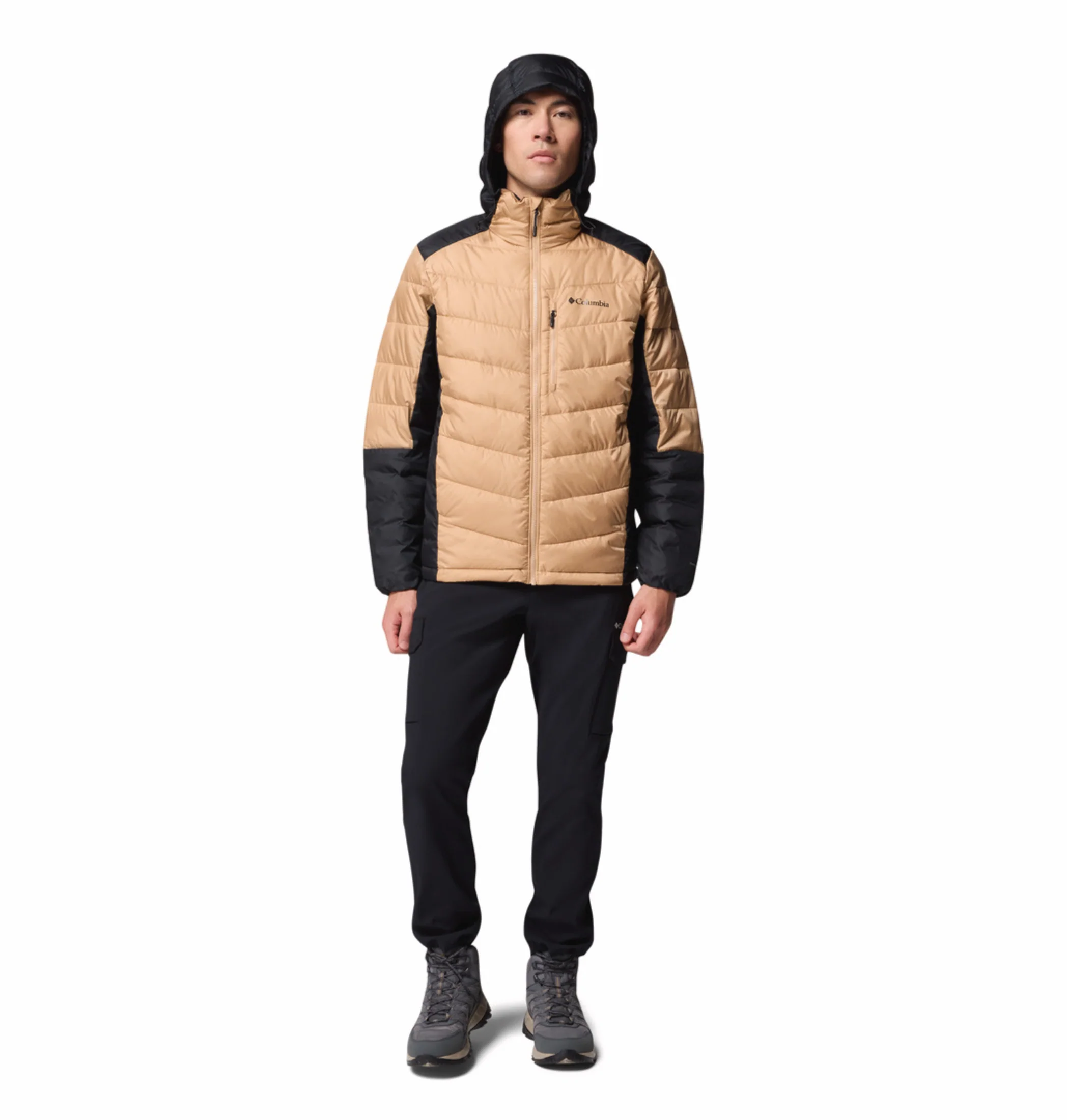 Columbia Men Beige OmniHeat Infinity Labyrinth Loop II Hooded Down Jacket - Image 12