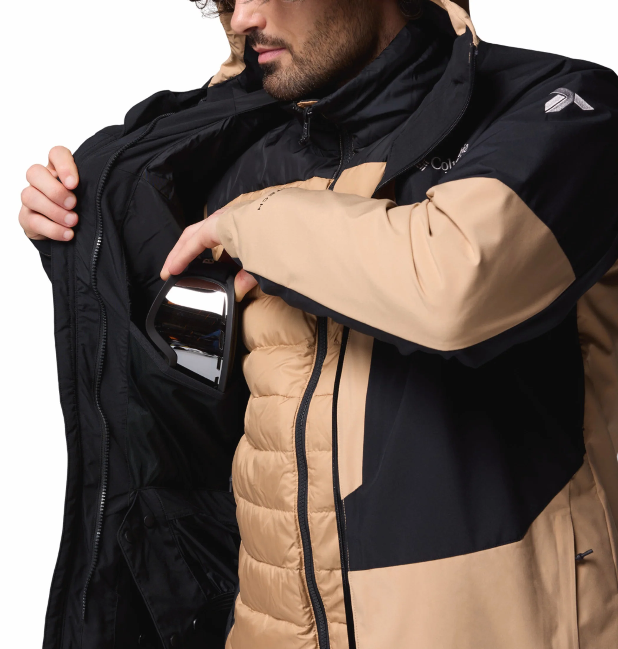 Columbia Men Beige OmniHeat Infinity Winter District II Interchangeable Jacket - Image 10