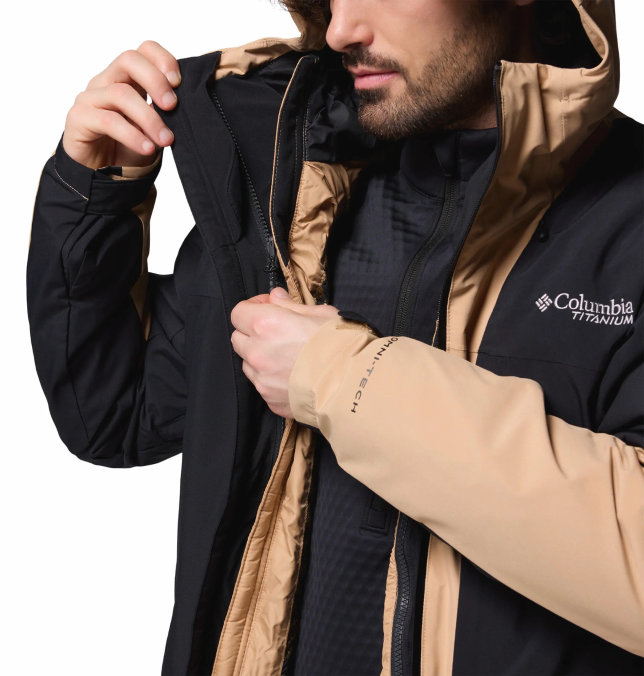Columbia Men Beige OmniHeat Infinity Winter District II Interchangeable Jacket - Image 12