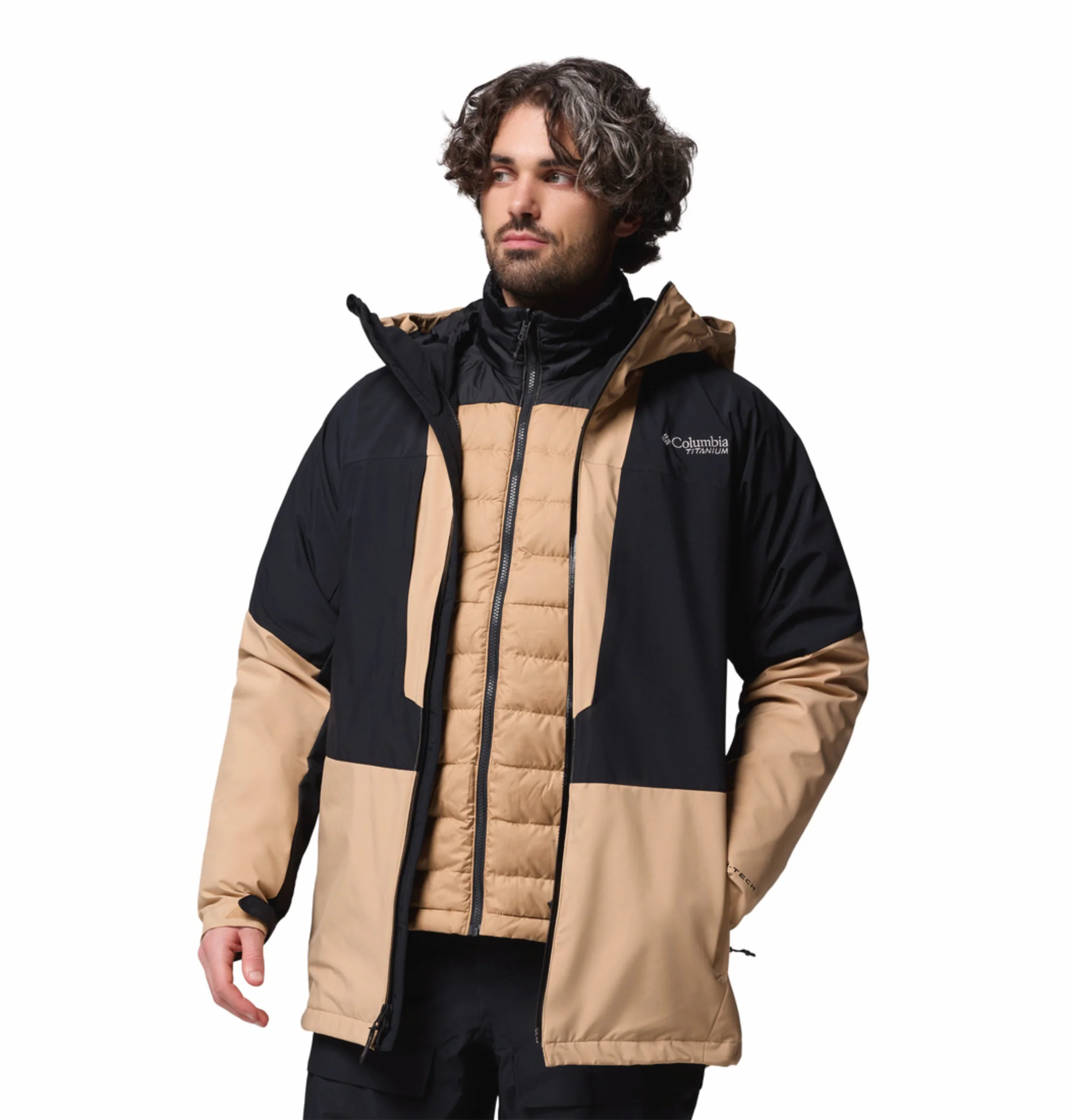 Columbia Men Beige OmniHeat Infinity Winter District II Interchangeable Jacket - Image 7