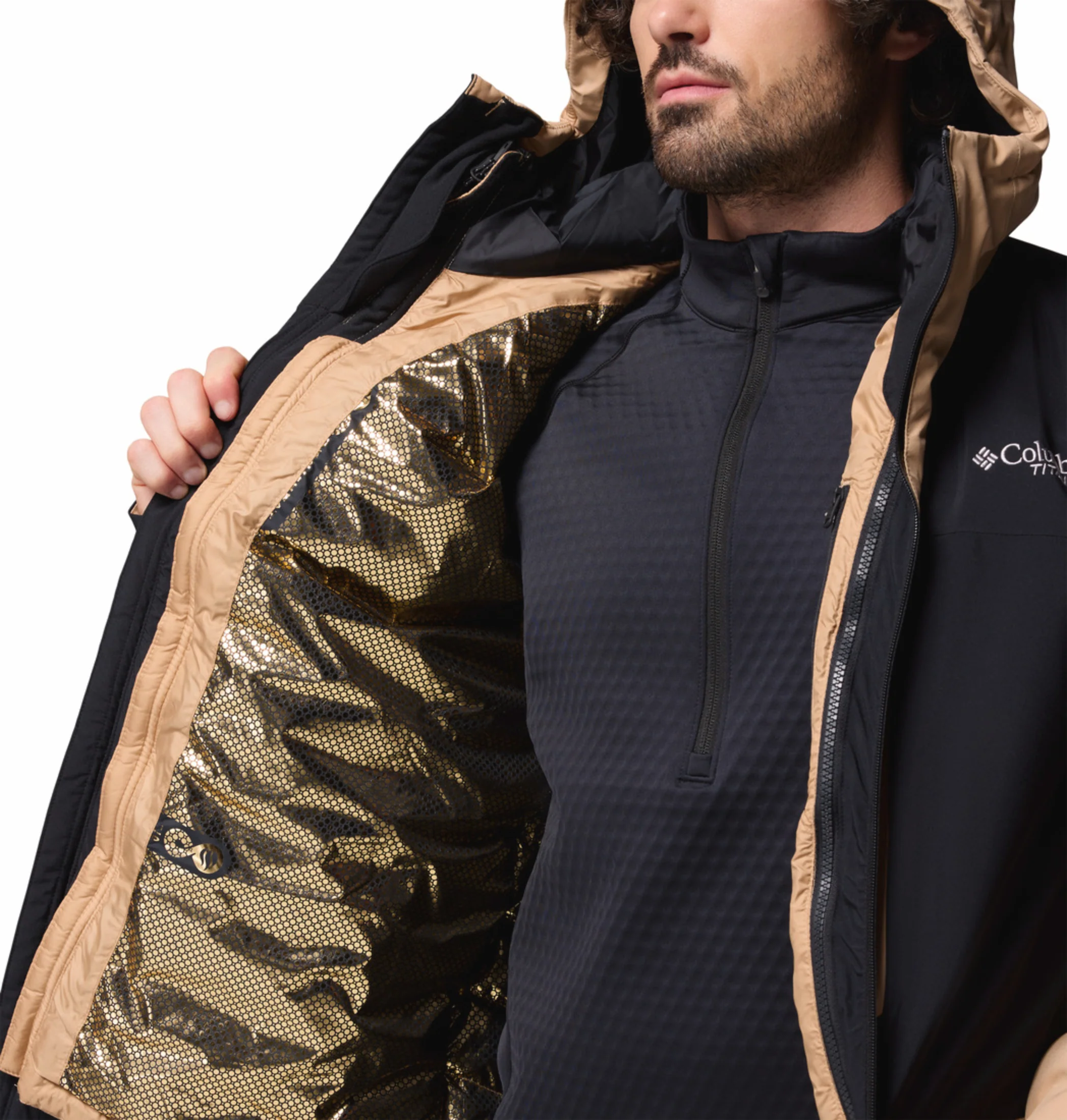 Columbia Men Beige OmniHeat Infinity Winter District II Interchangeable Jacket - Image 9