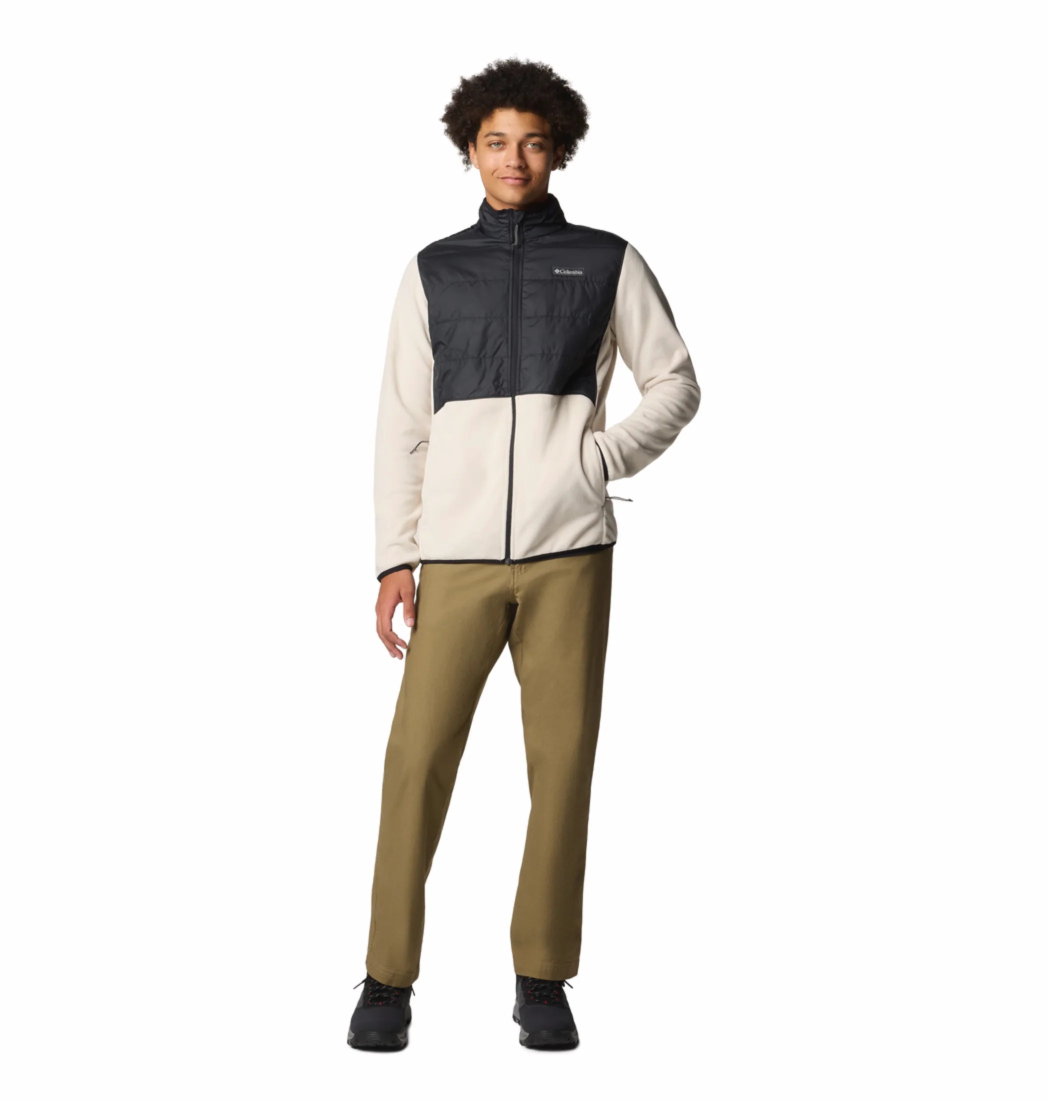 Columbia Men Beige OmniHeat Reflective Basin Butte II Fleece Jacket - Image 6