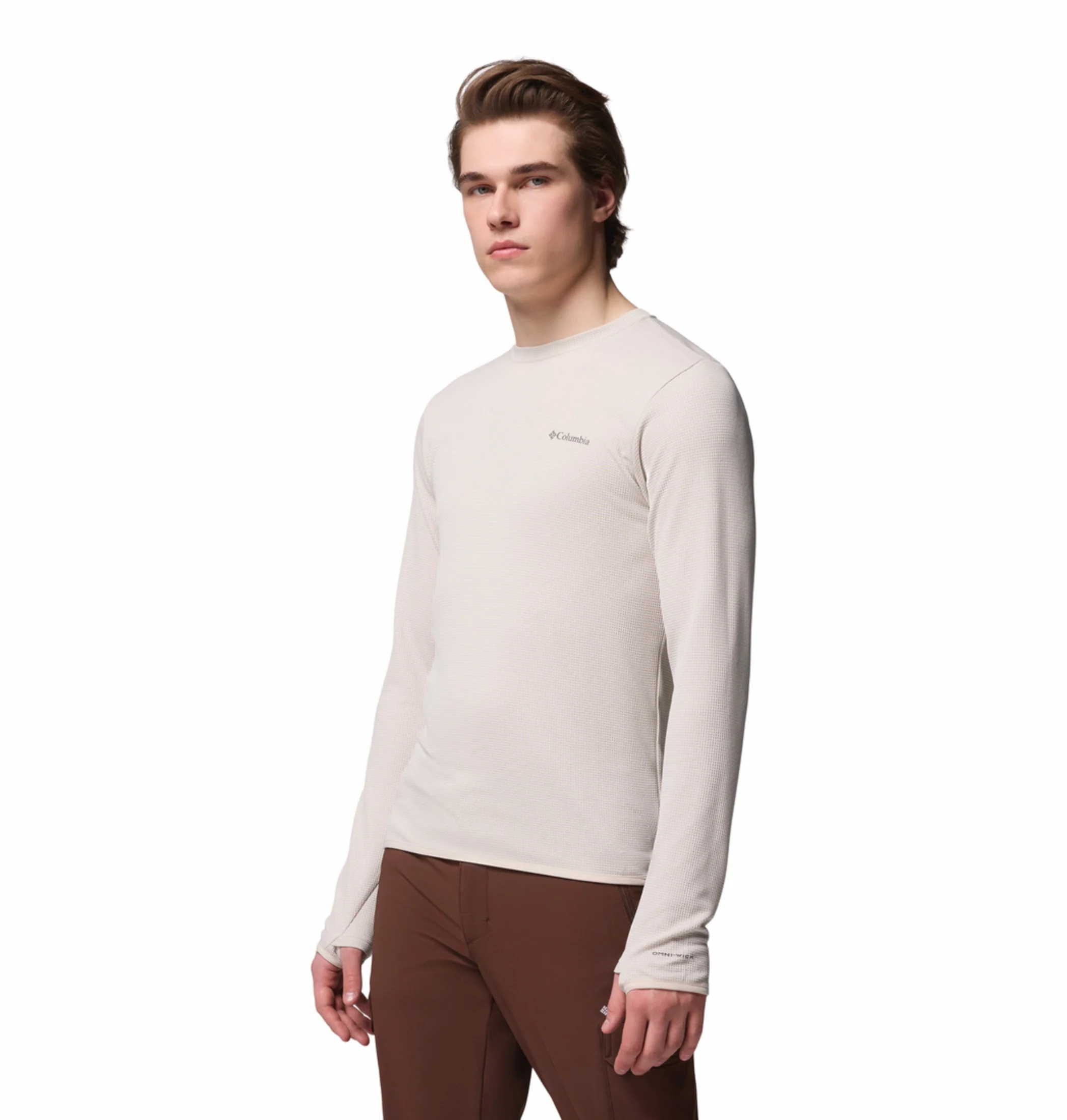Columbia Men Beige OmniShade UPF 50 Tech Trail Utility Sweatshirt - Image 5