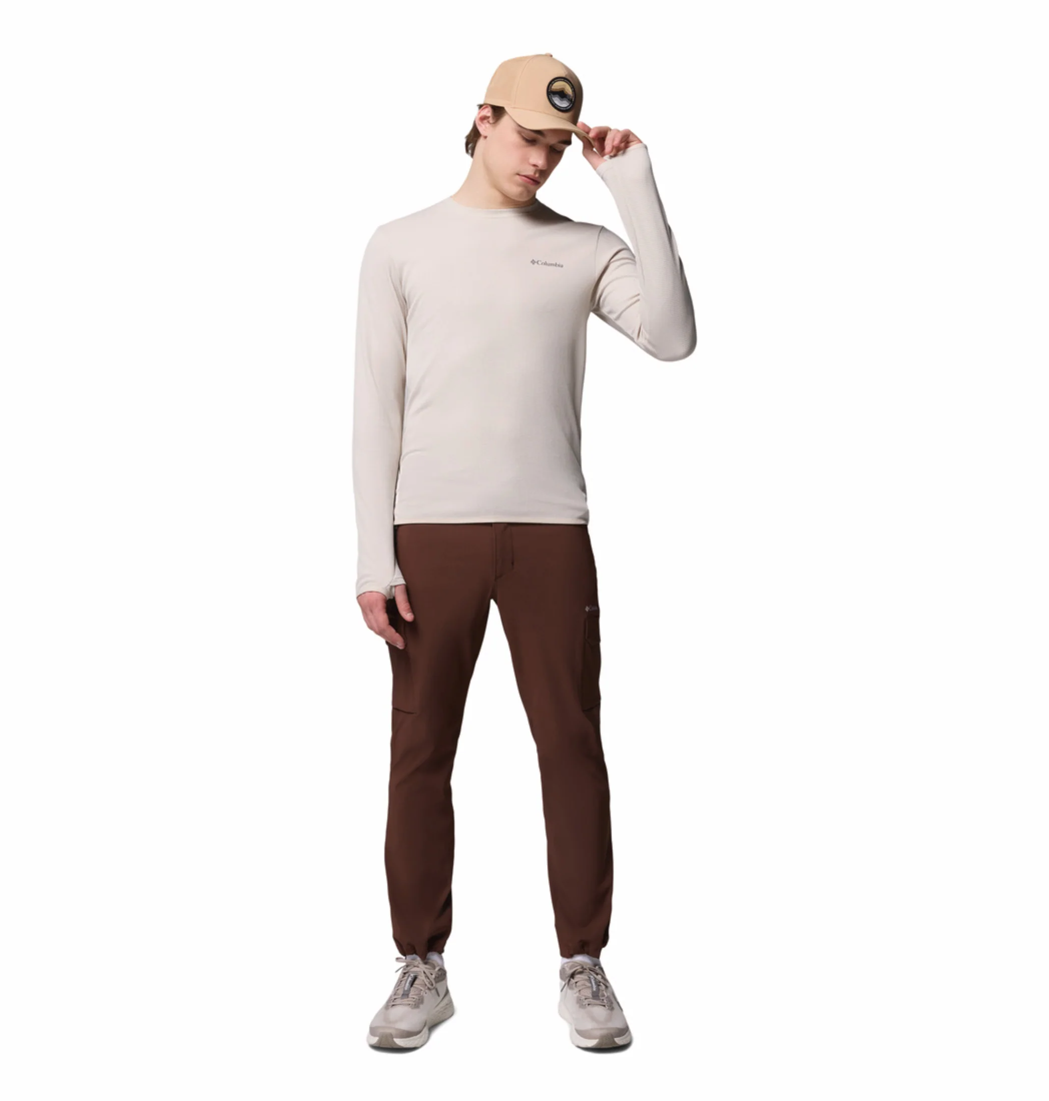 Columbia Men Beige OmniShade UPF 50 Tech Trail Utility Sweatshirt - Image 6