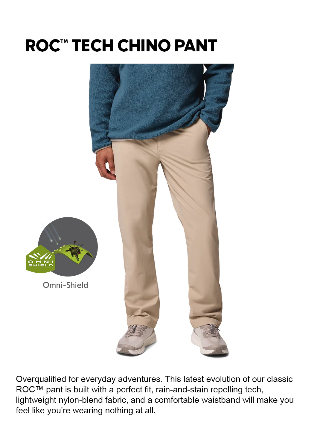 Columbia Men Beige OmniShield ROC Tech Chino Pant - Image 2