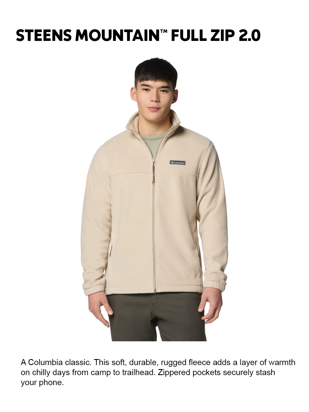 Columbia Men Beige Steens Mountain 2.0 Fleece Jacket - Image 2