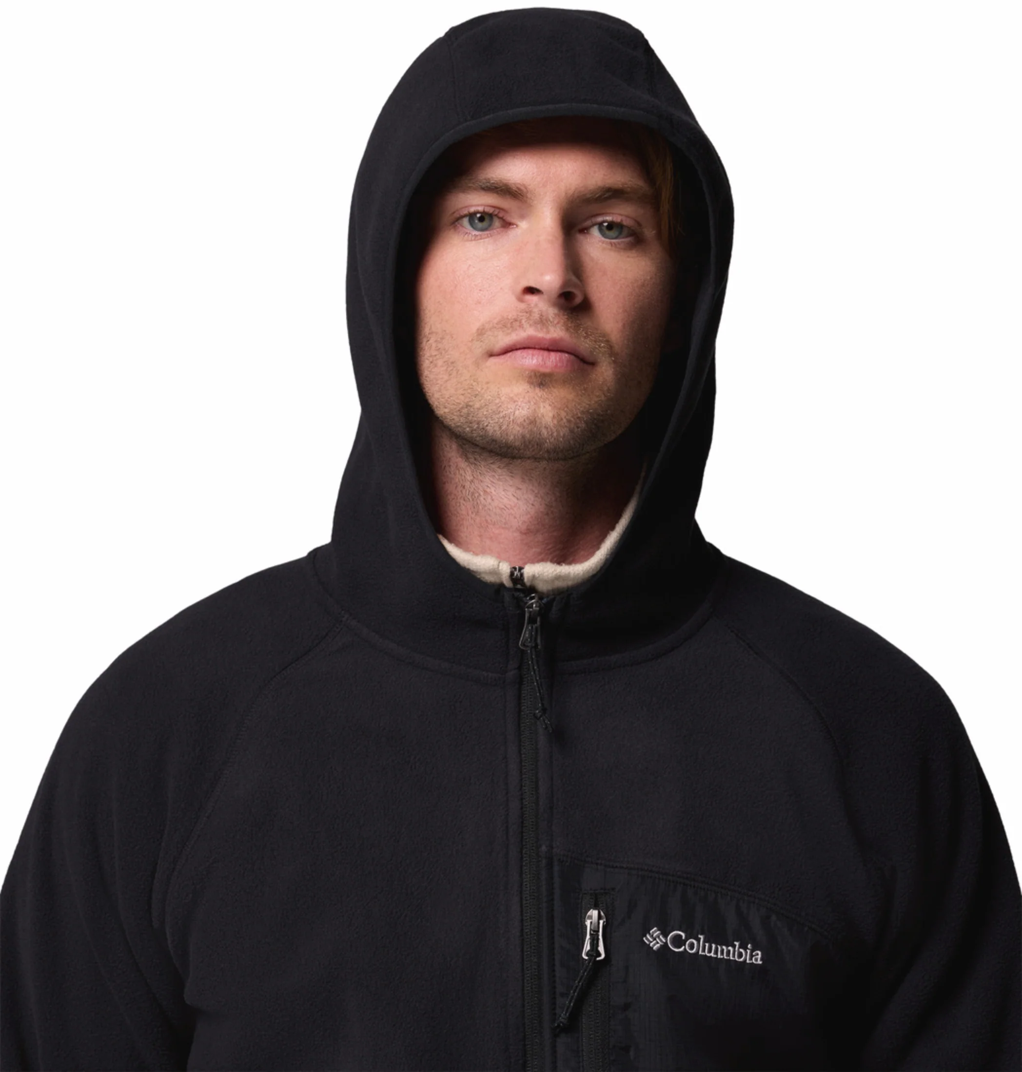 Columbia Men Black Fast Trek Overlay Fleece Jacket - Image 8