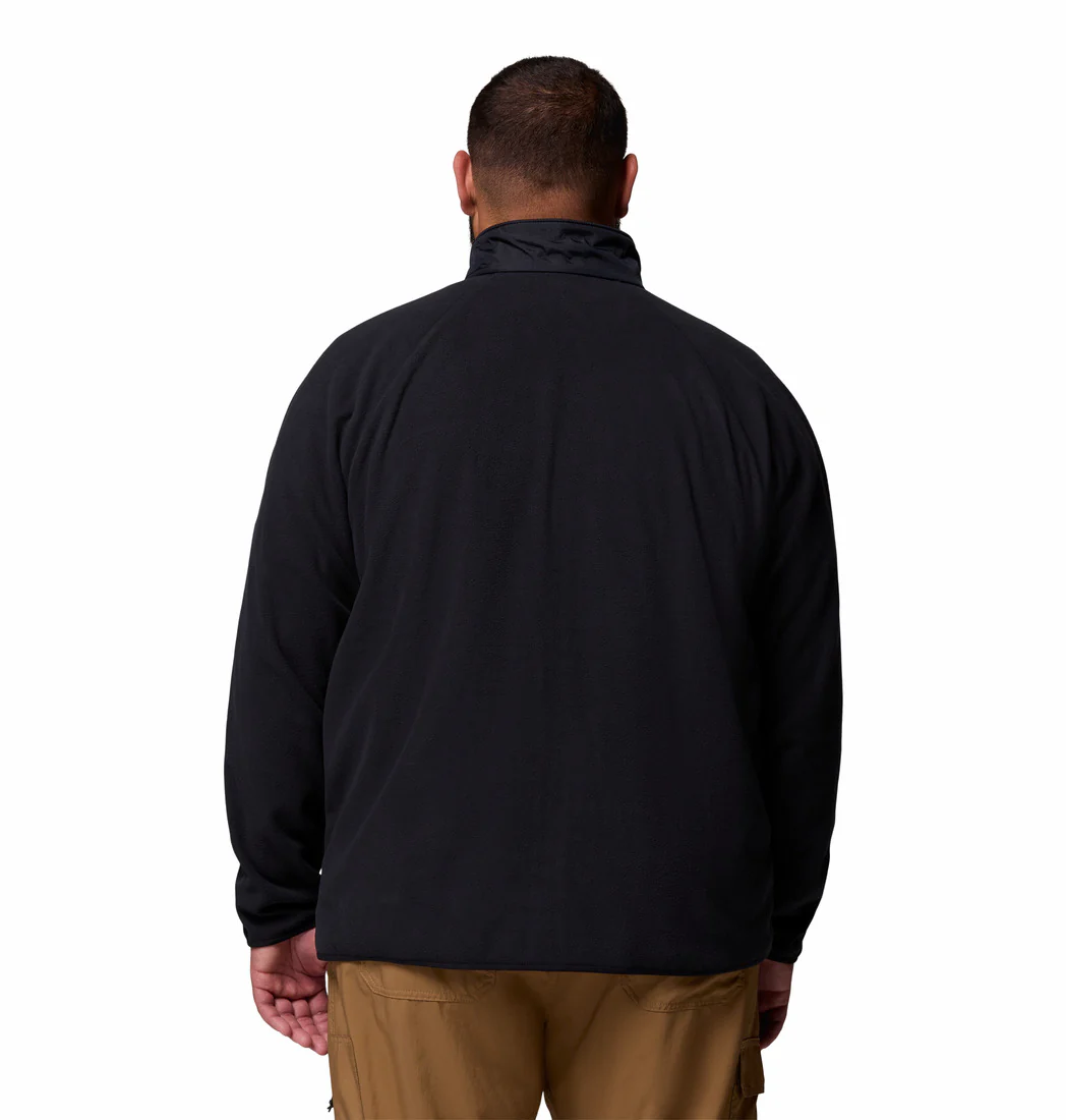 Columbia Men Black Fast Trek Overlay Full Zip Fleece Jacket (Plus Size) - Image 2