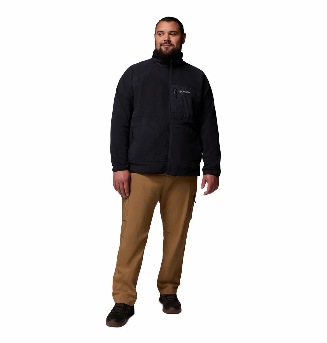 Columbia Men Black Fast Trek Overlay Full Zip Fleece Jacket (Plus Size) - Image 5