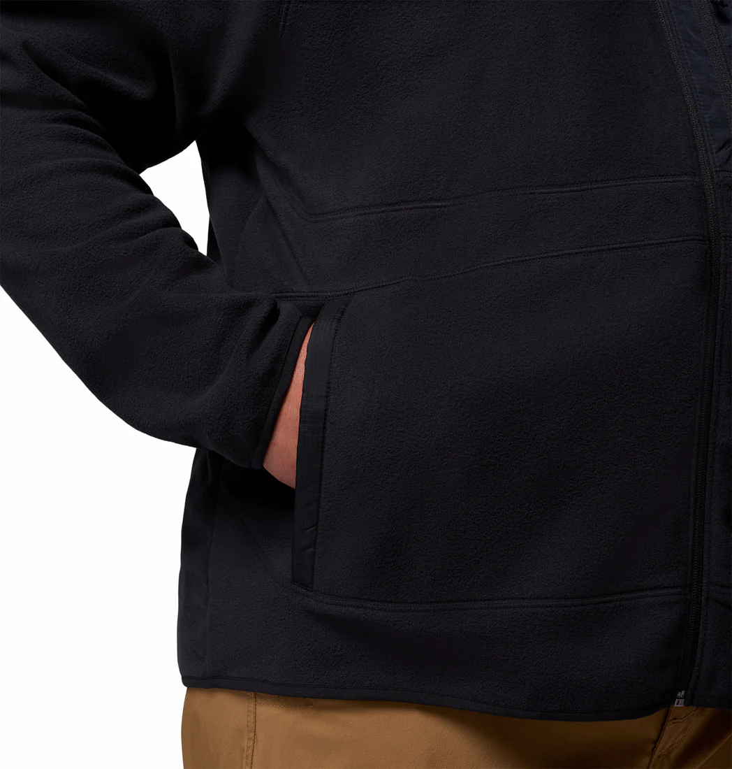 Columbia Men Black Fast Trek Overlay Full Zip Fleece Jacket (Plus Size) - Image 8