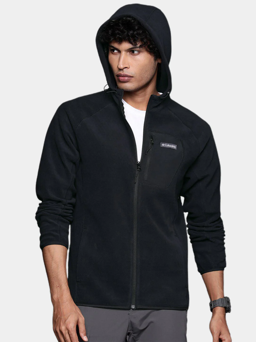 Columbia Men Black M Outdoor Tracks Hooded Full Zip - Image 11