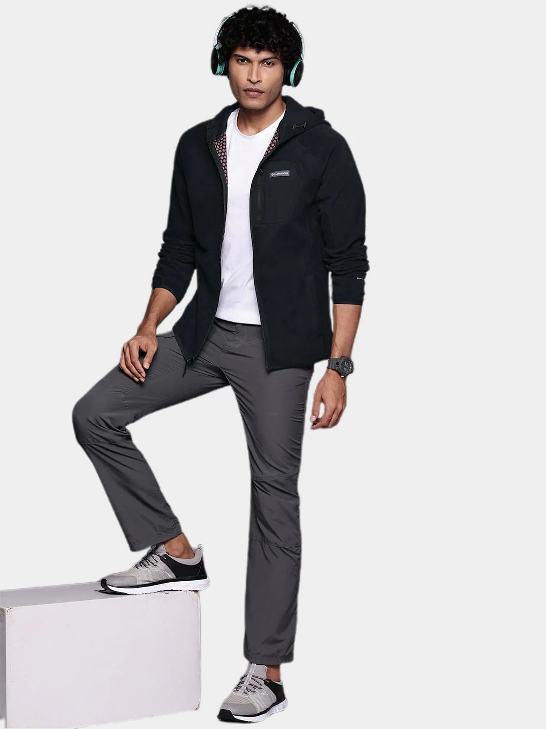 Columbia Men Black M Outdoor Tracks Hooded Full Zip - Image 12