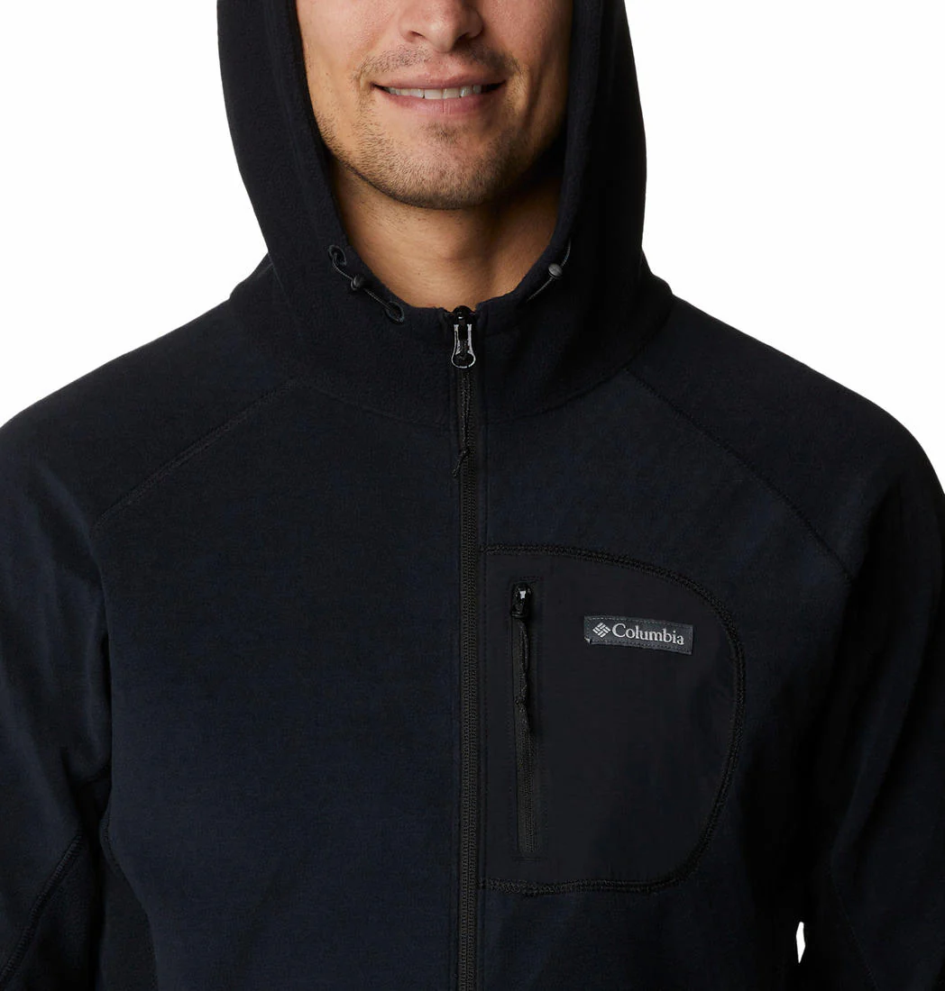 Columbia Men Black M Outdoor Tracks Hooded Full Zip - Image 2