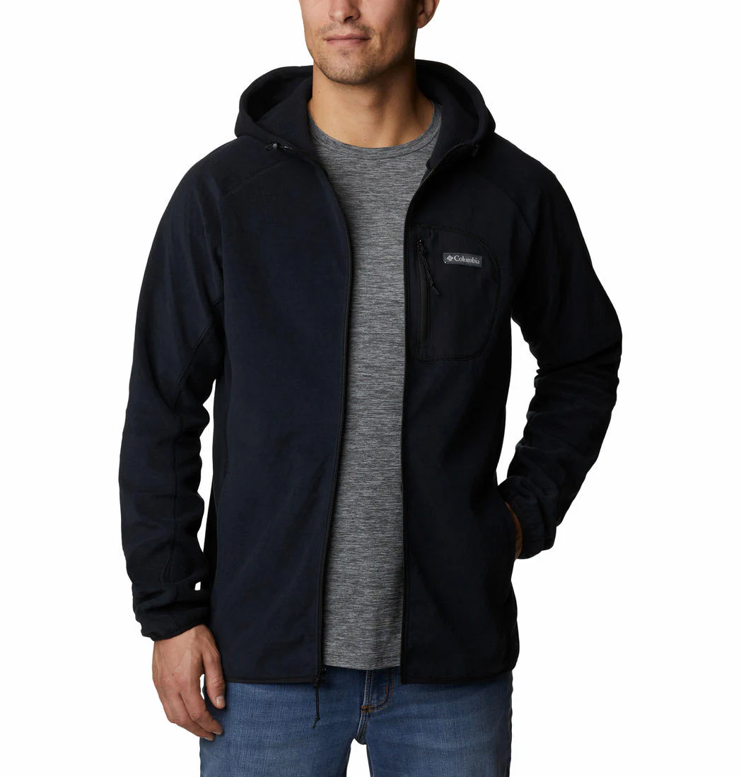 Columbia Men Black M Outdoor Tracks Hooded Full Zip - Image 3