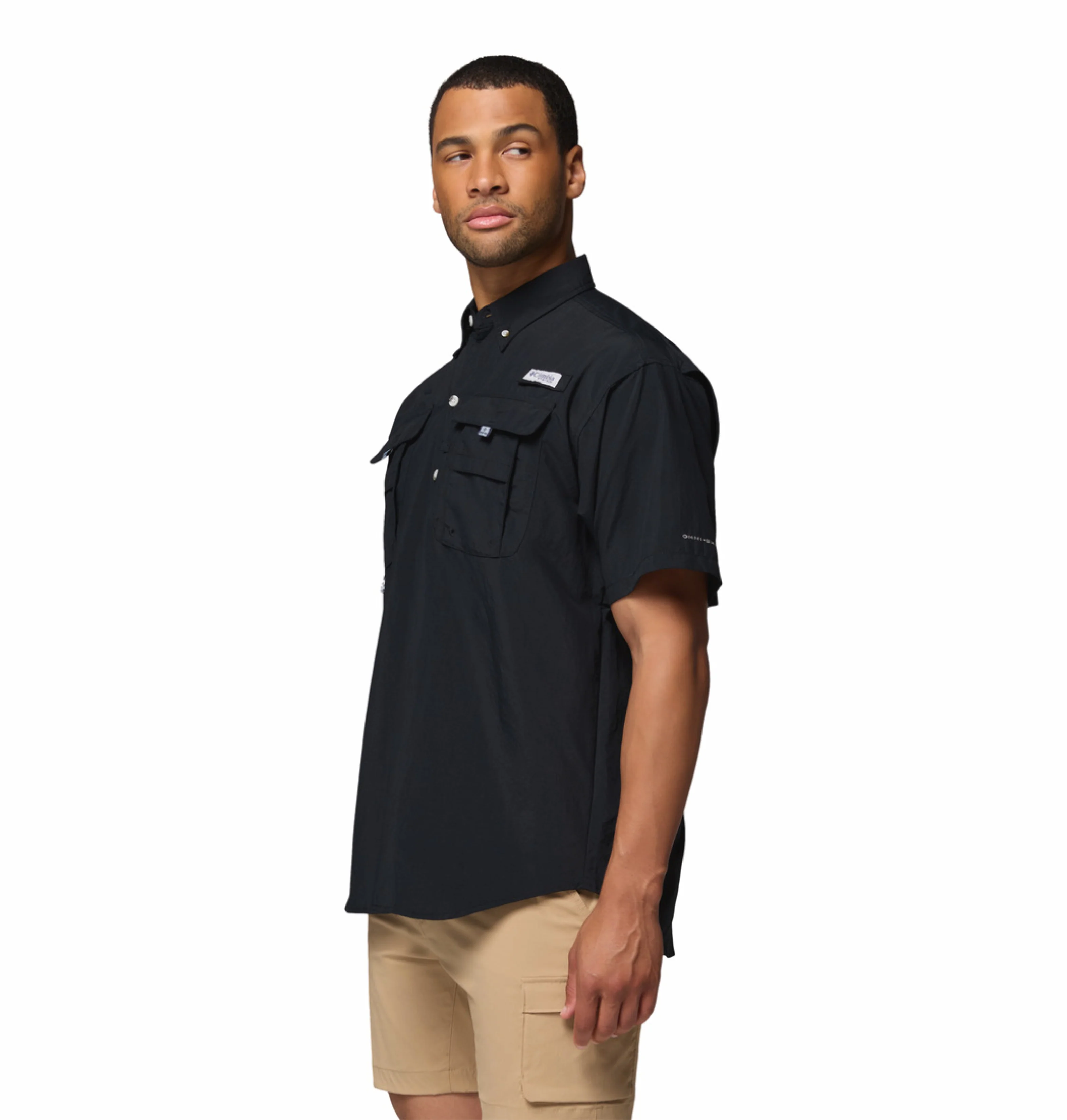 Columbia Men Black Omni-Shade Bahama II Short Sleeve Shirt - Image 3