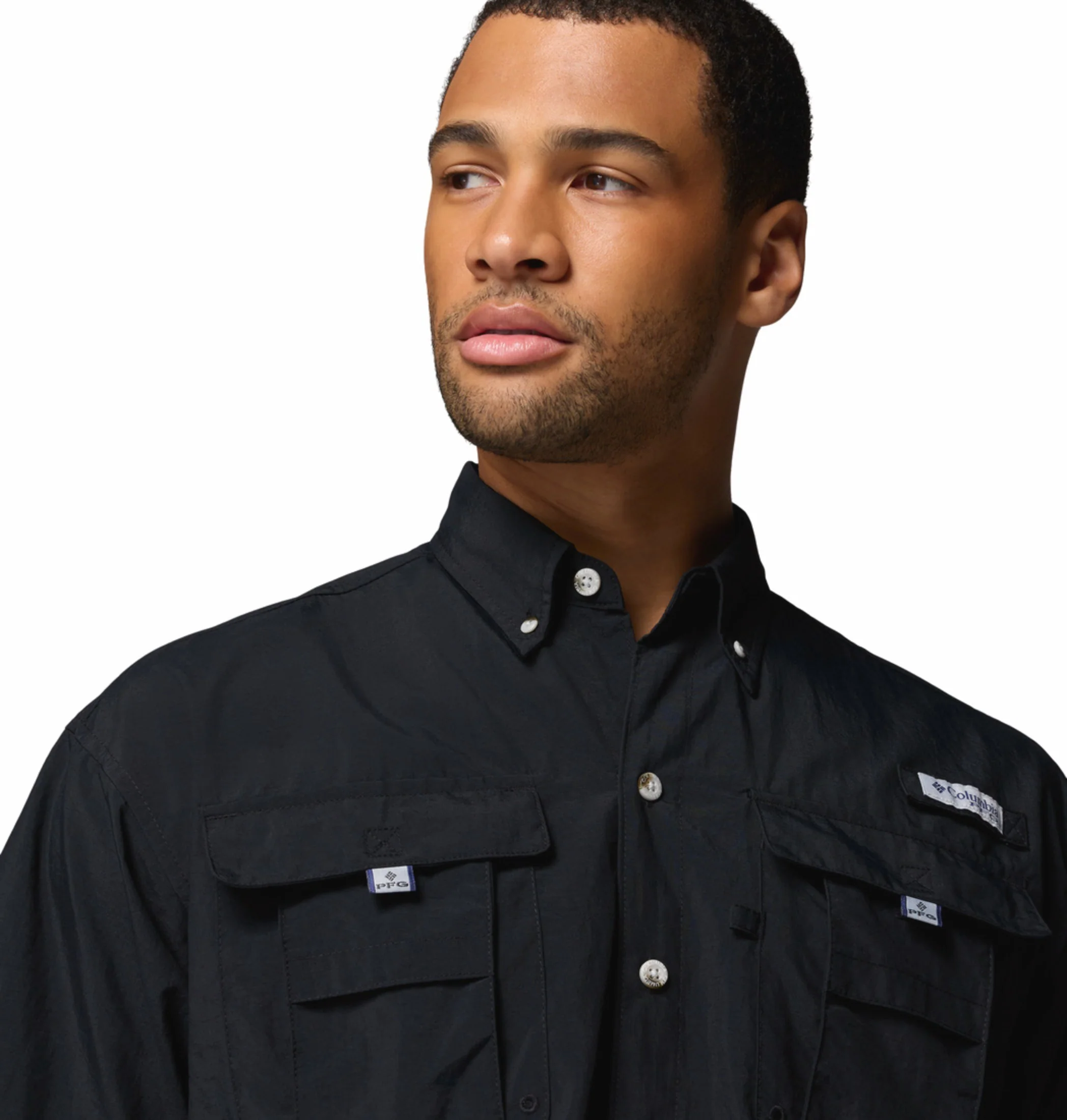 Columbia Men Black Omni-Shade Bahama II Short Sleeve Shirt - Image 6