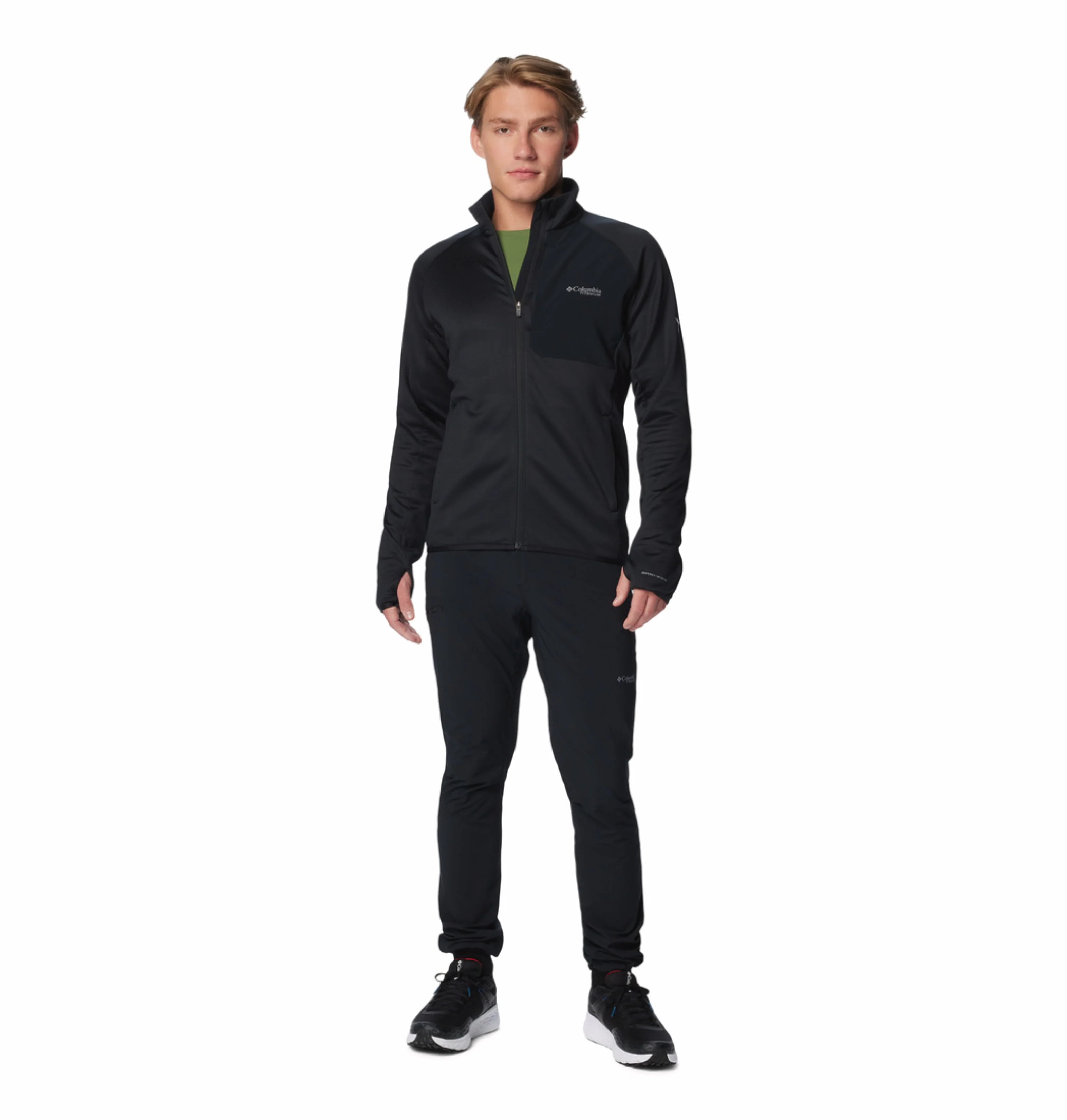 Columbia Men Black Omni-Wick Triple Canyon Grid Fleece Jacket (Plus Size) - Image 5