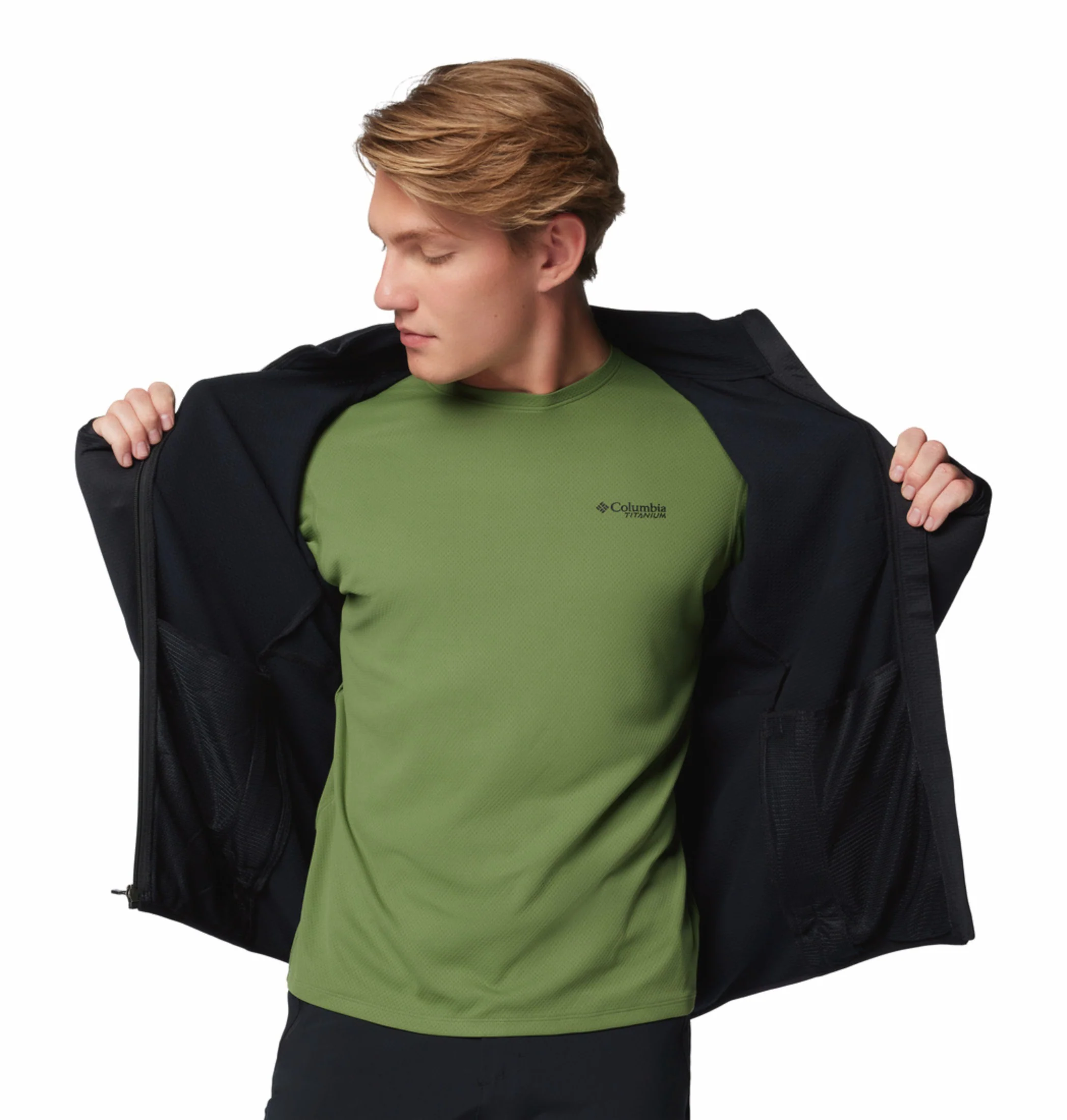 Columbia Men Black Omni-Wick Triple Canyon Grid Fleece Jacket (Plus Size) - Image 8