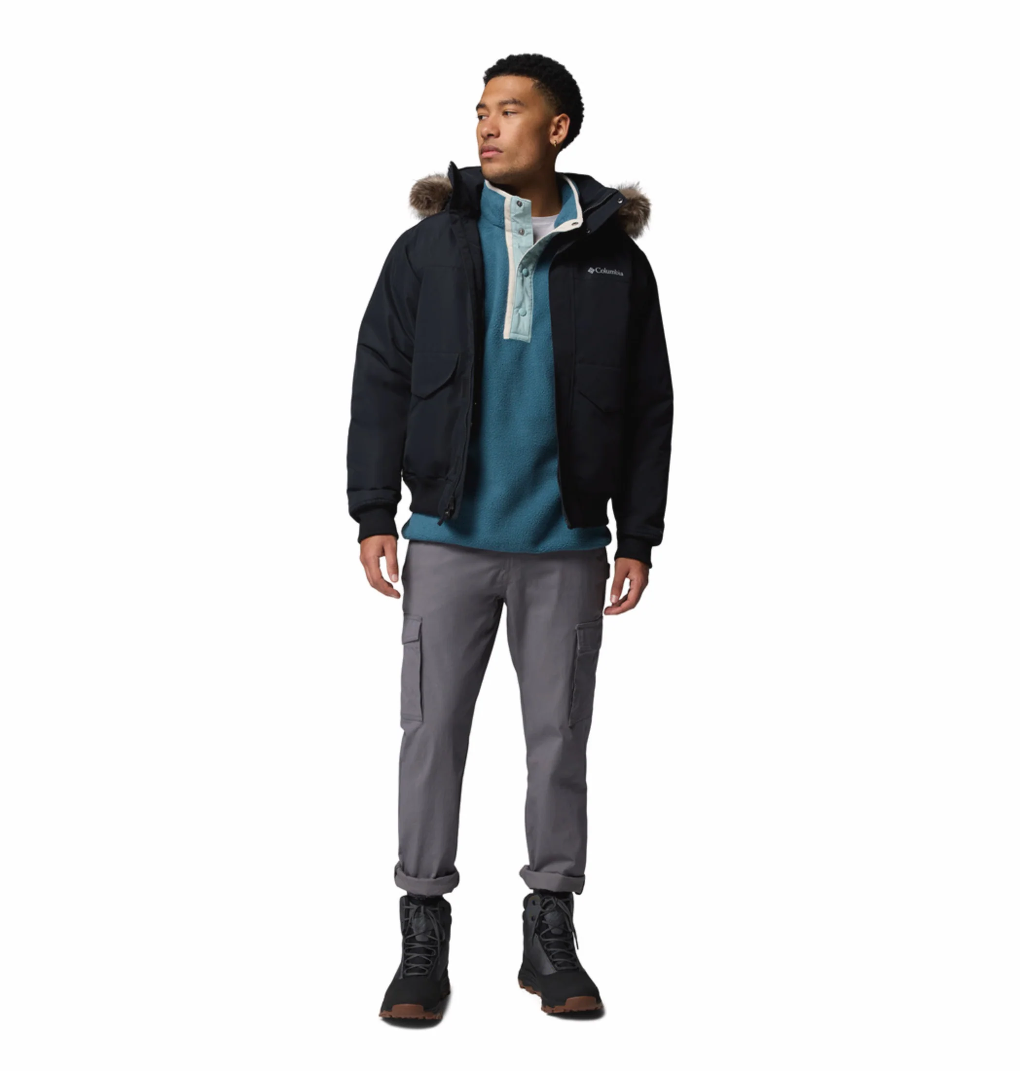 Columbia Men Black OmniHeat Infinity Cape Ridge Bomber Down Jacket - Image 6