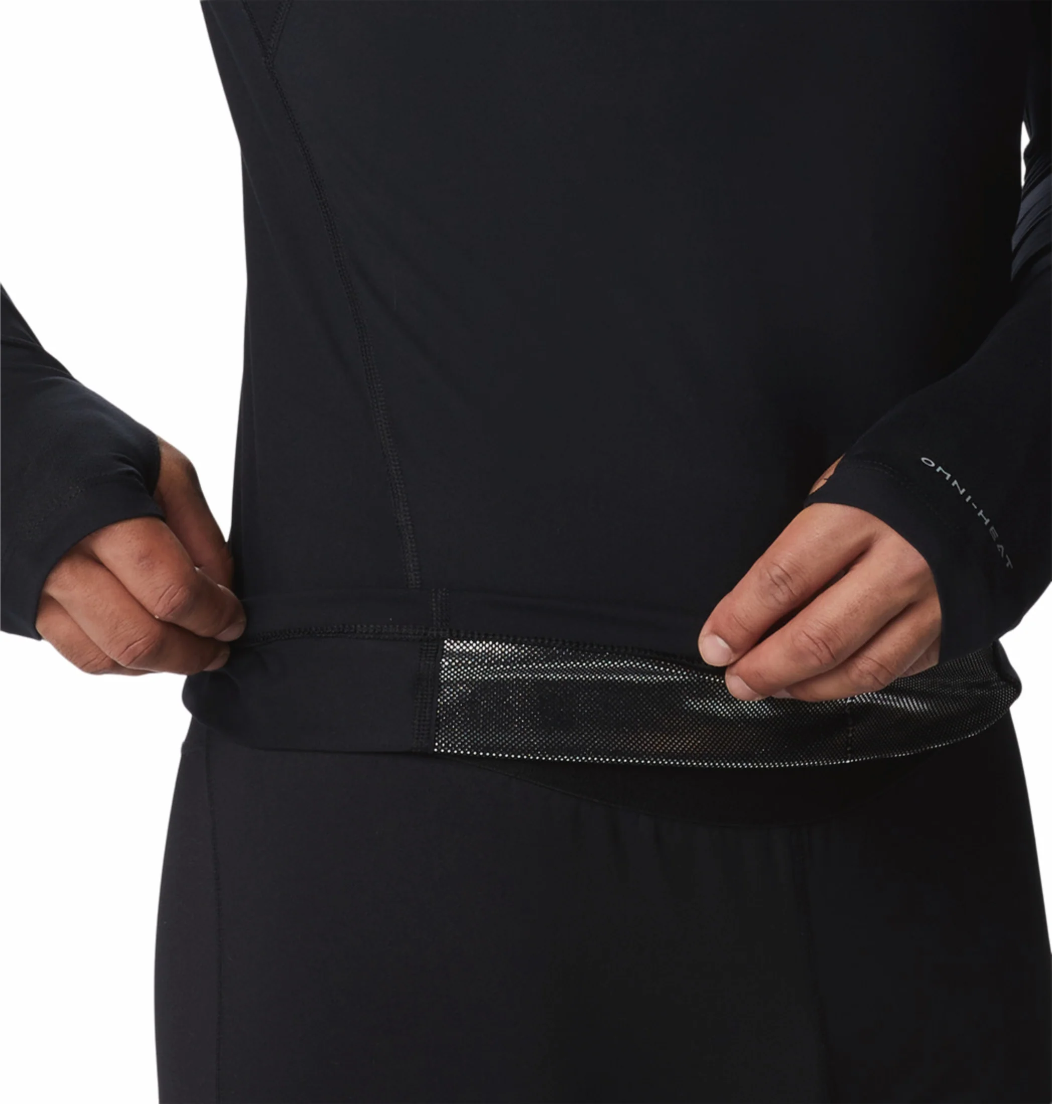 Columbia Men Black OmniHeat Reflective Midweight Stretch Long Sleeve Half Zip Thermal Top - Image 10