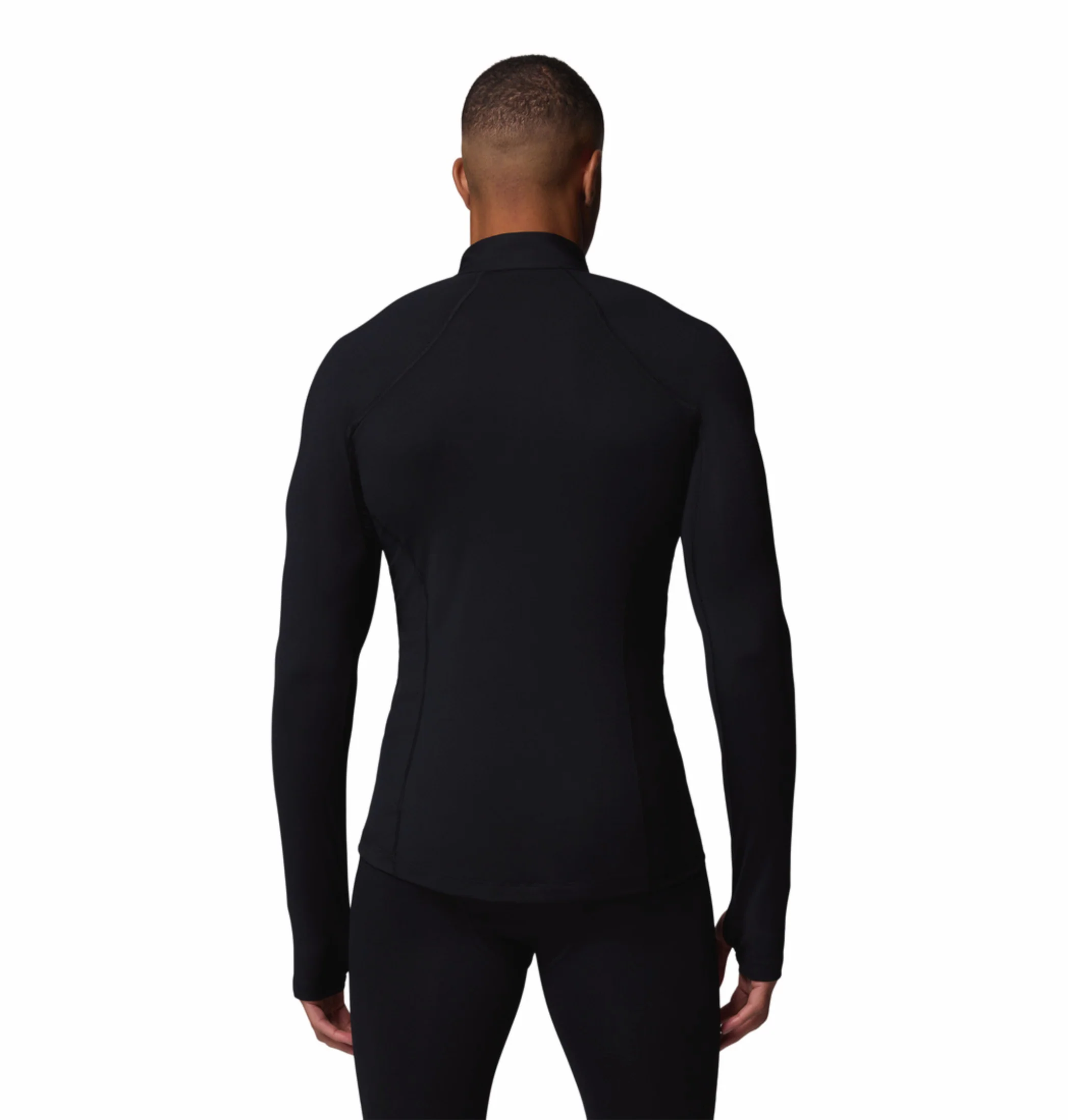 Columbia Men Black OmniHeat Reflective Midweight Stretch Long Sleeve Half Zip Thermal Top - Image 4