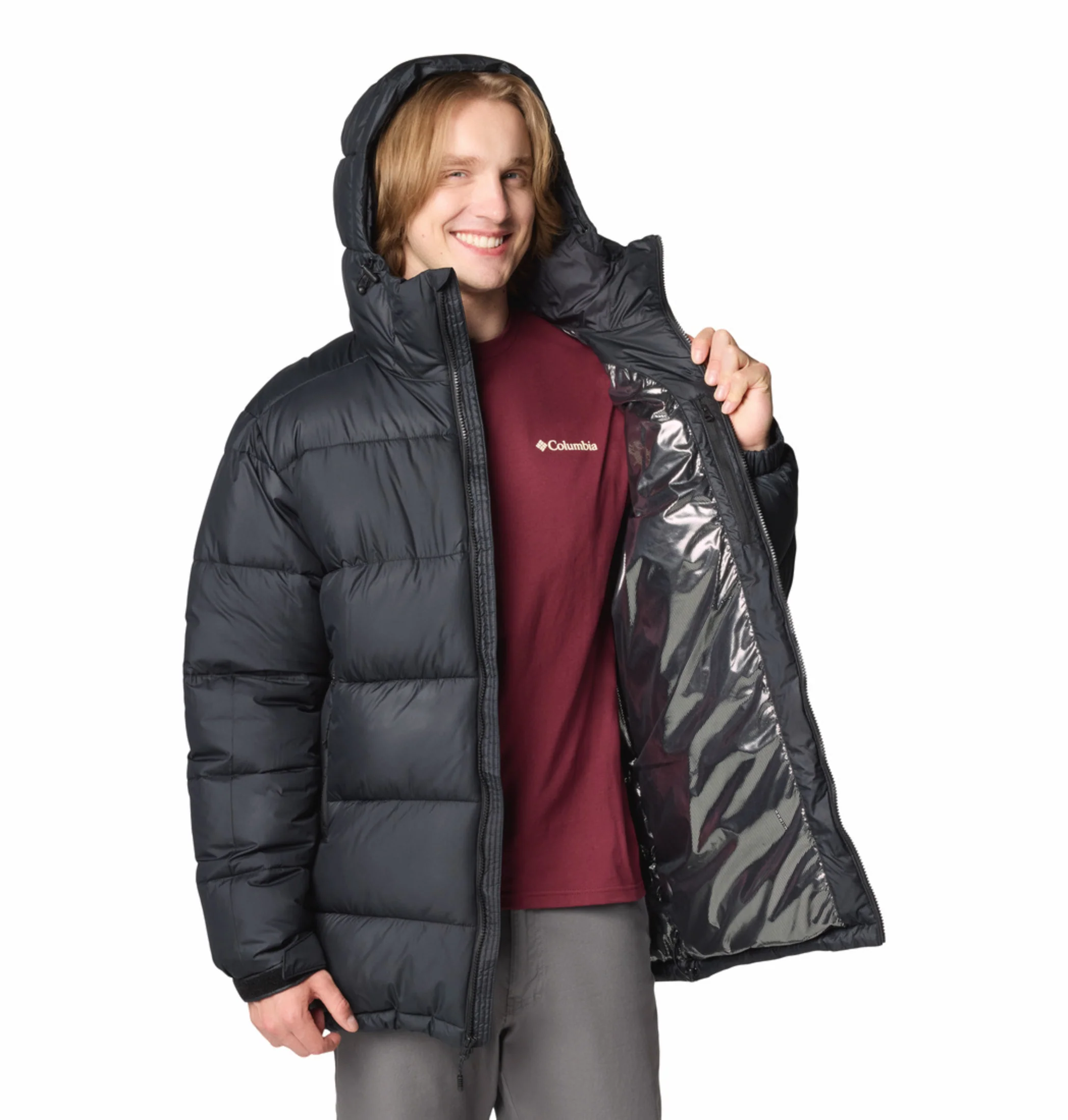 Columbia Men Black OmniHeat Reflective Pike Lake Parka Jacket - Image 7