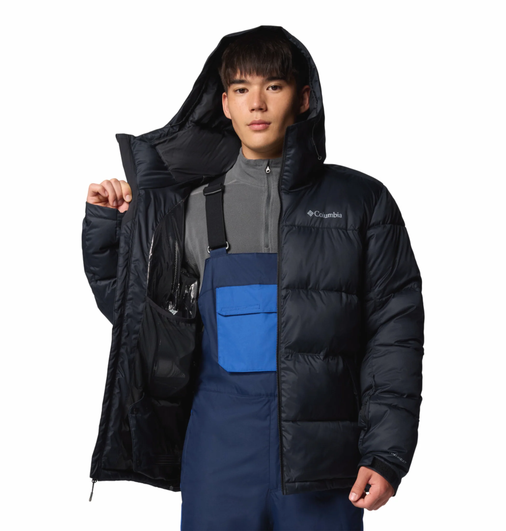 Columbia Men Black OmniHeat Reflective Slope Style Down Jacket - Image 11