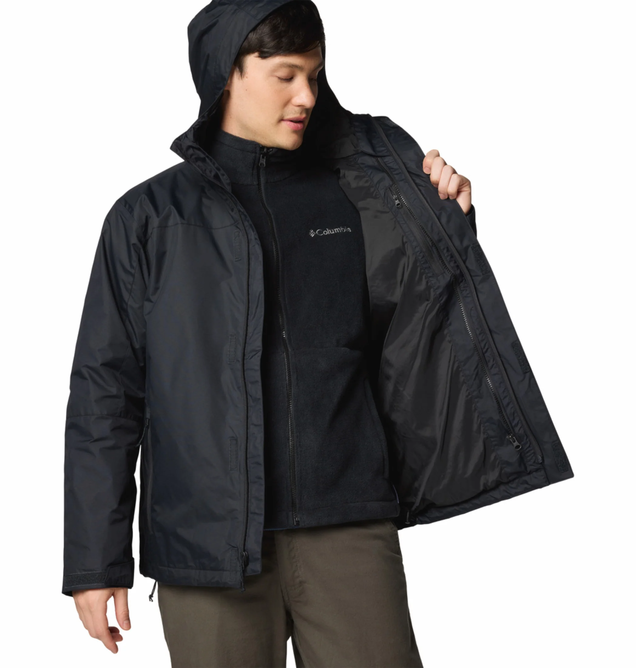 Columbia Men Black OmniTech Tunnel Falls II Interchangeable Jacket - Image 12
