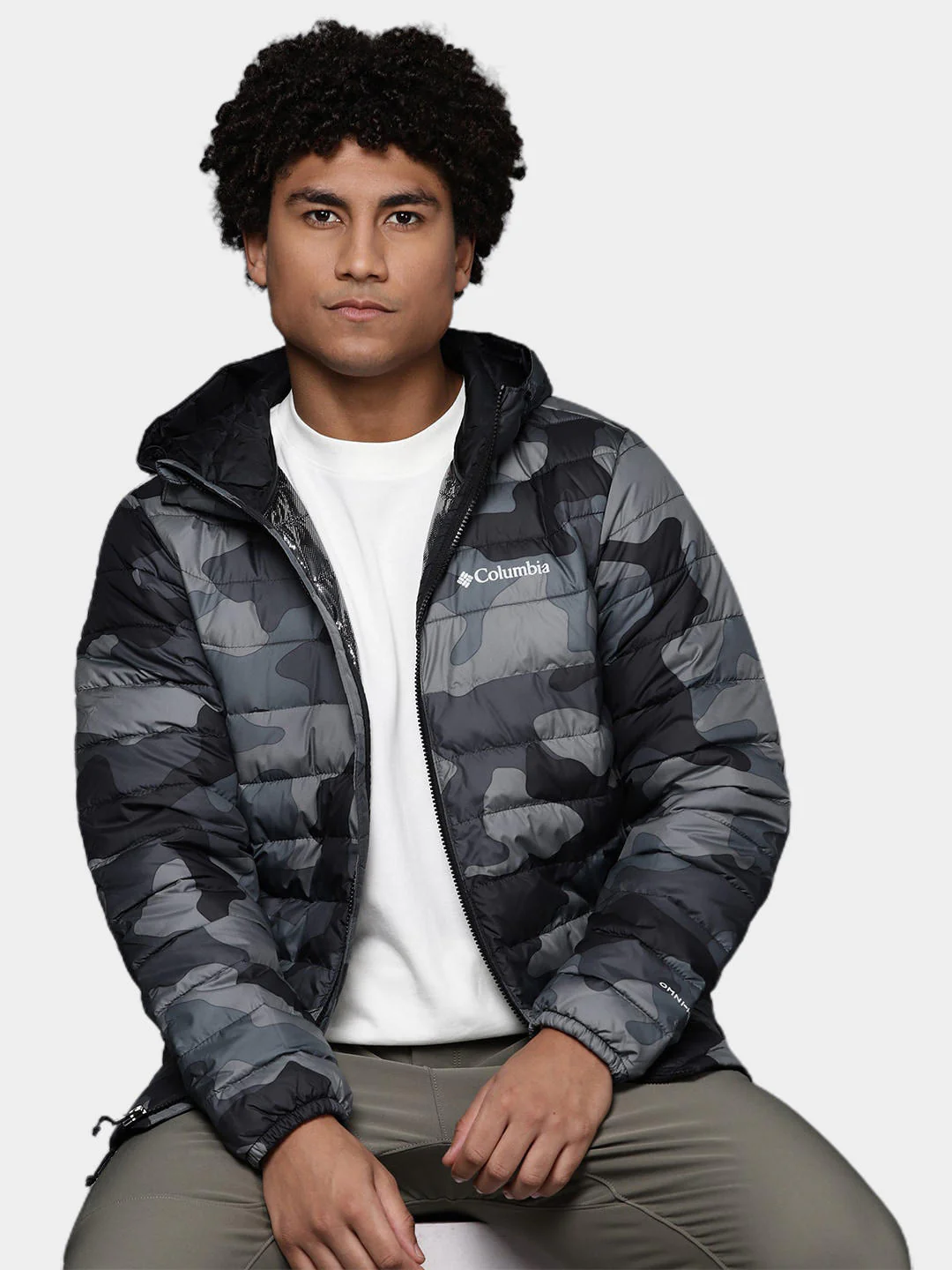 Columbia Men Black Powder Lite Hooded Jacket - Image 10