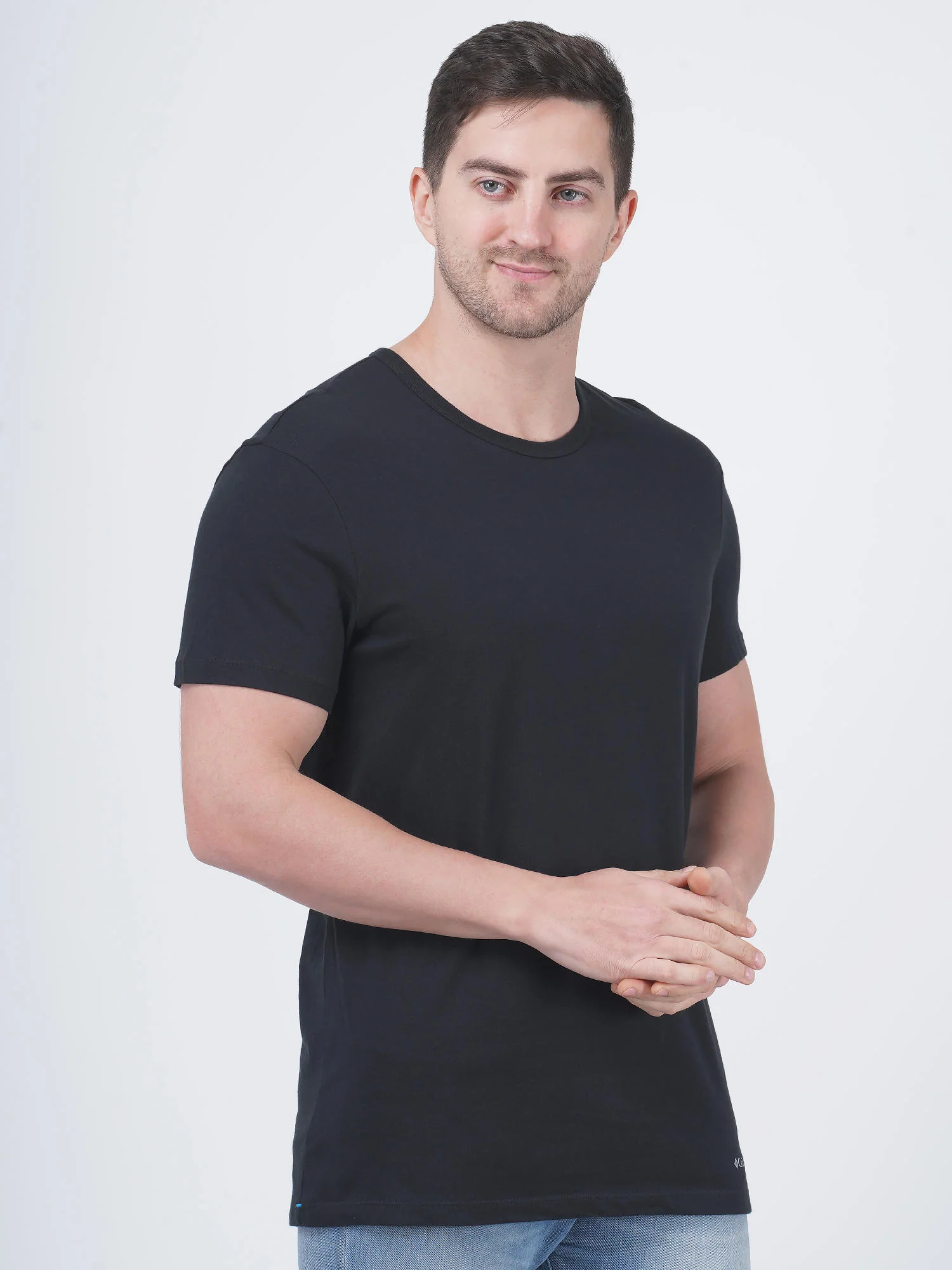 Columbia Men Black 100% Pure Cotton Crew-Neck Tee Classic Fit 3 Pack Solid (Non Returnable) - Image 4