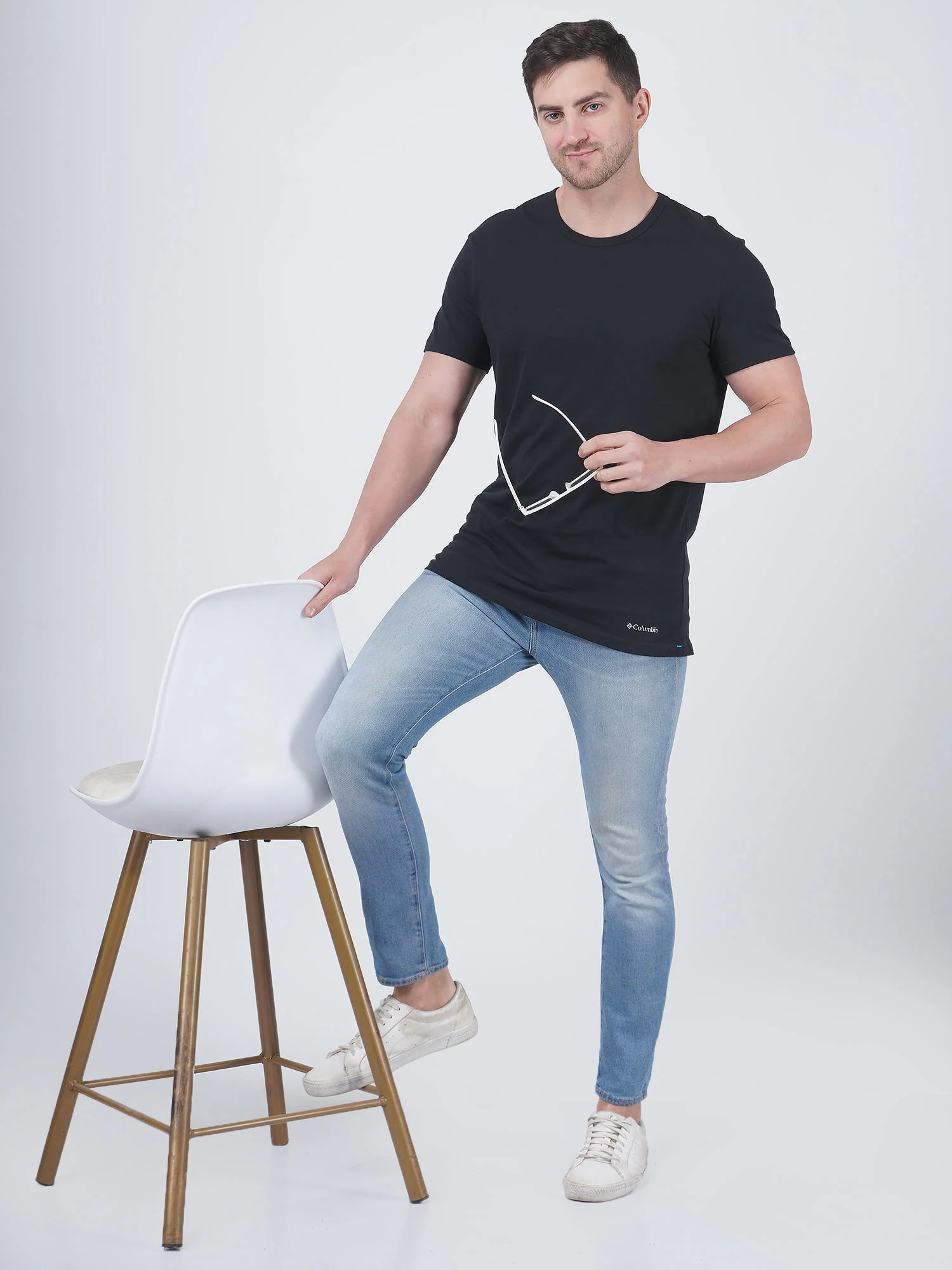 Columbia Men Black 100% Pure Cotton Crew-Neck Tee Classic Fit 3 Pack Solid (Non Returnable) - Image 8