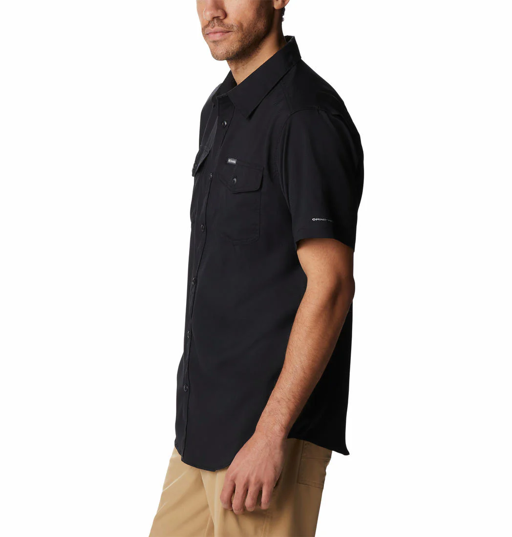 Columbia Men Black Utilizer II Solid Short Sleeve Shirt (Sun Protection) - Image 2