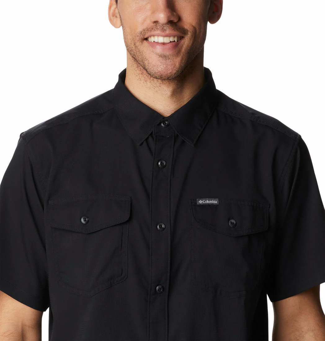 Columbia Men Black Utilizer II Solid Short Sleeve Shirt (Sun Protection) - Image 4