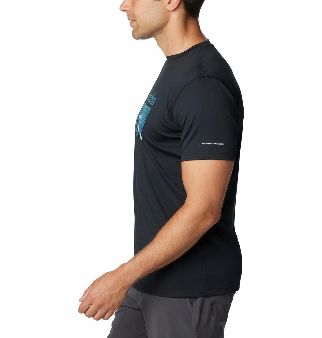 Columbia Men Black Zero Rules Short Sleeve Graphic Shirt (Sun Protection) - Image 4