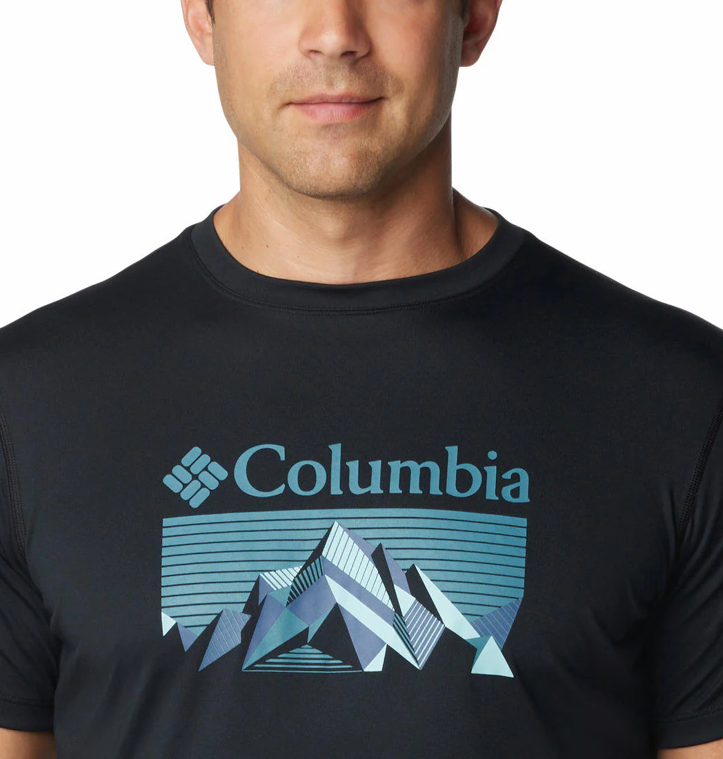 Columbia Men Black Zero Rules Short Sleeve Graphic Shirt (Sun Protection) - Image 5