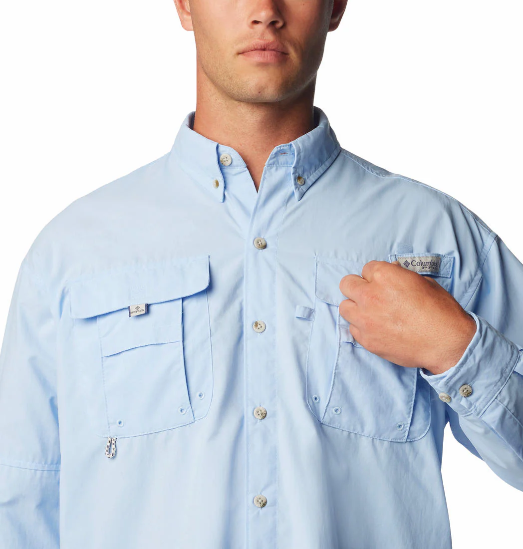 Columbia Men Blue Bahama II L/S Shirt (Sun Protection) - Image 2