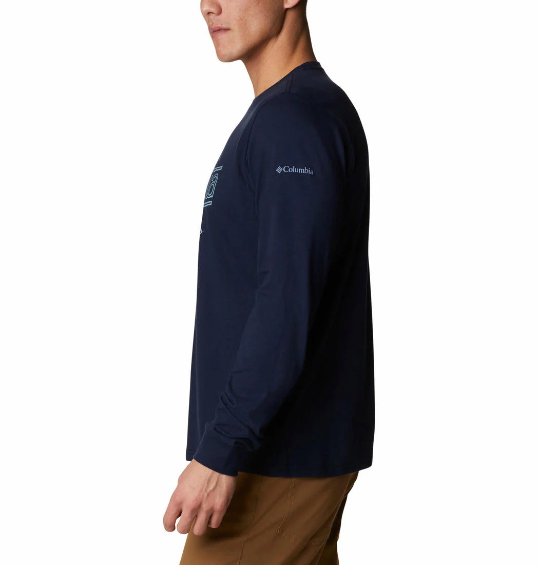 Columbia Men Blue Brighton Woods Graphic Long Sleeve - Image 6