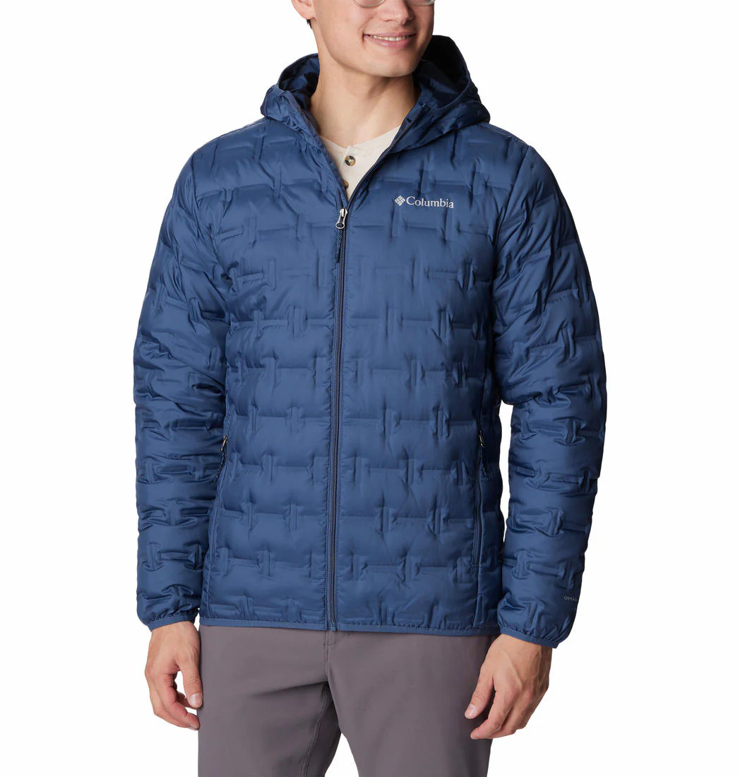 Columbia Men Blue Delta Ridge Down Hooded Jacket